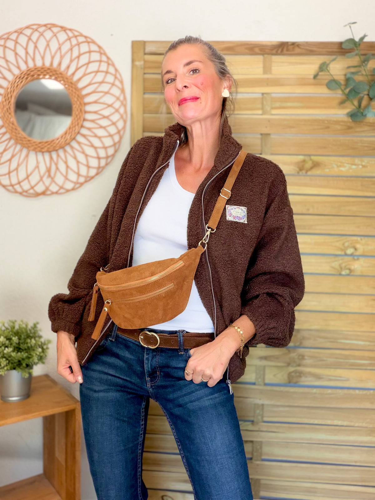 ⚡️ ARRIVAGE • Veste teddy Sherpa zippée LÉONIE Chocolat