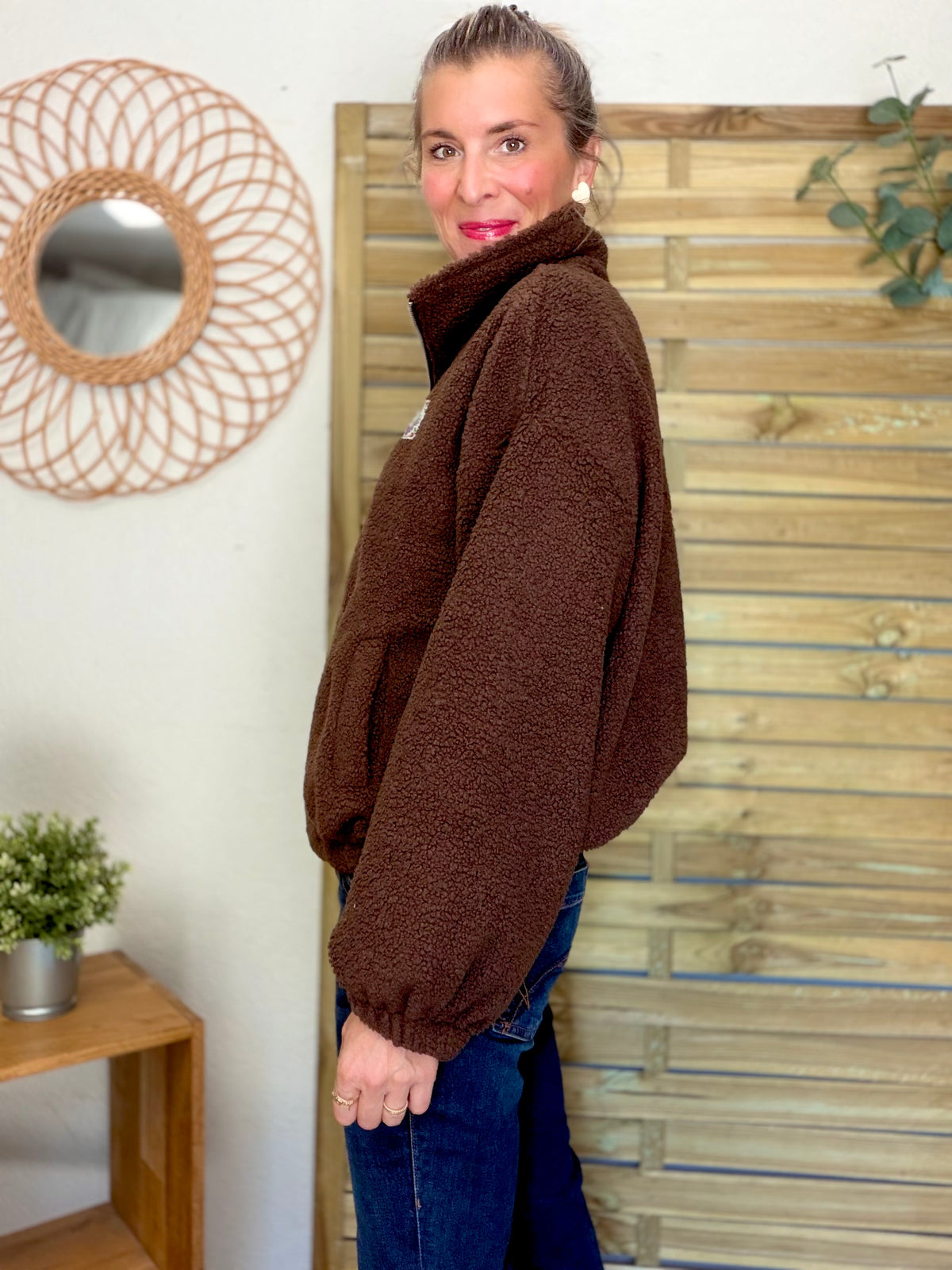 ⚡️ ARRIVAGE • Veste teddy Sherpa zippée LÉONIE Chocolat