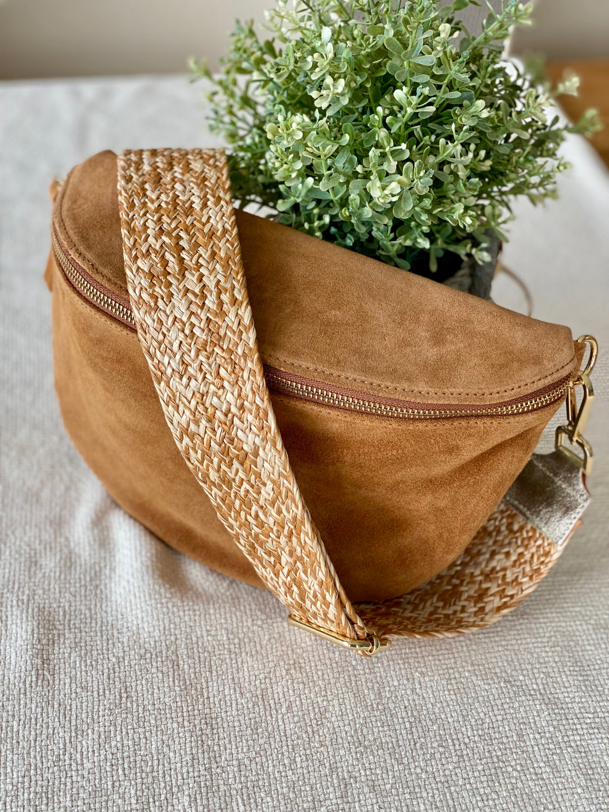 Sangle / Bandoulière pour sacs/ bananes - JENNA (effet paille)