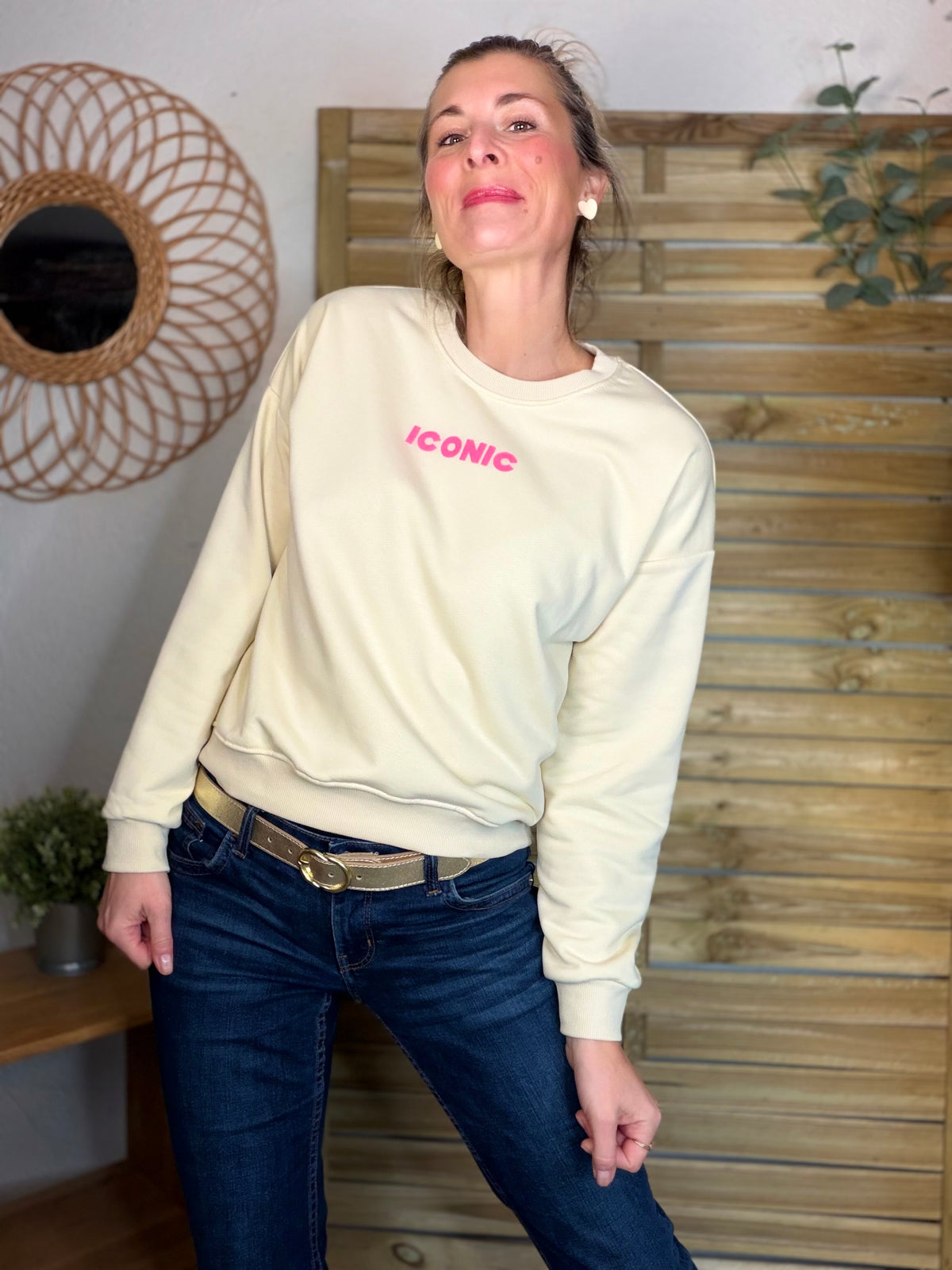 Sweat ICONIC COLINE - Beige clair