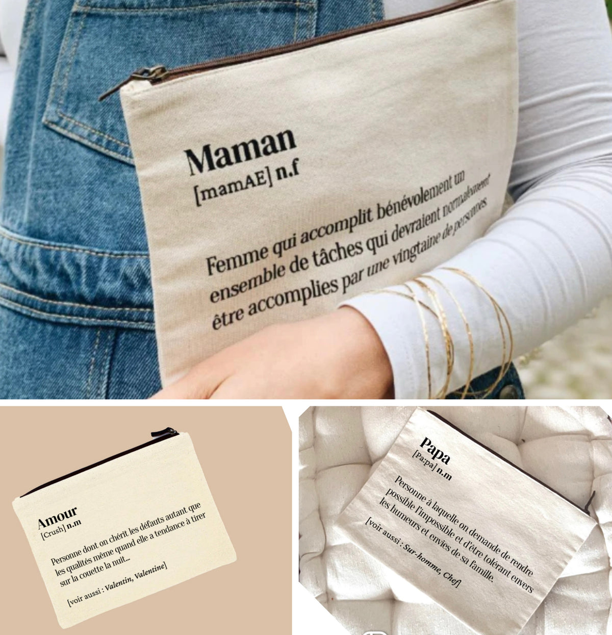 Pochette / Trousse MAMAN ou PAPA ou AMOUR - FAMILY IMPACT STORIES