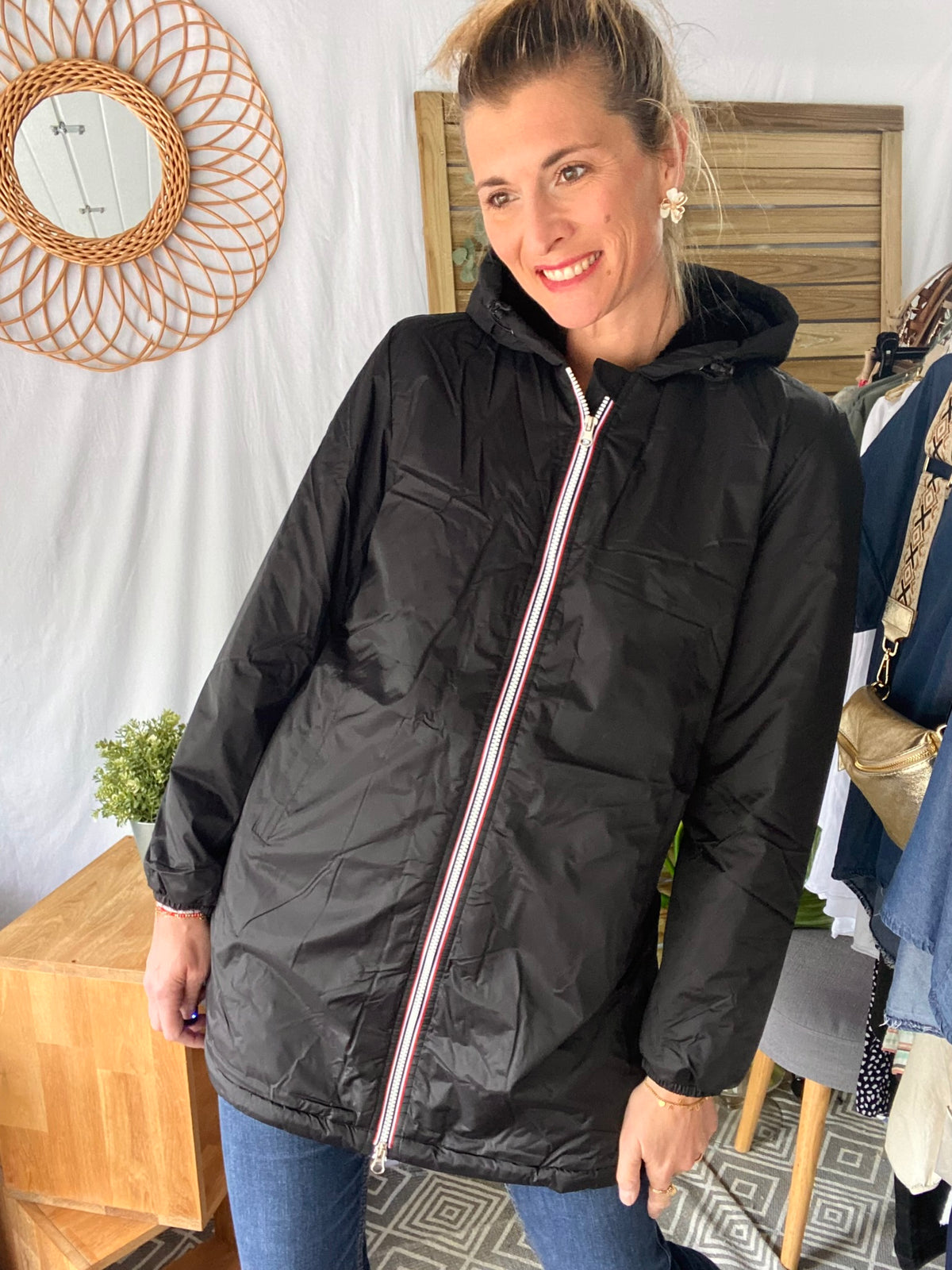 LAURA JO- Parka Imperméable LOUISE LONG fourré - Noir
