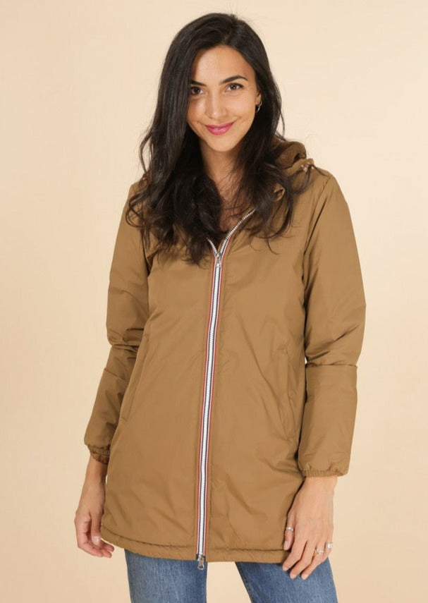 LAURA JO - Parka Imperméable LOUISE LONG fourré - Camel