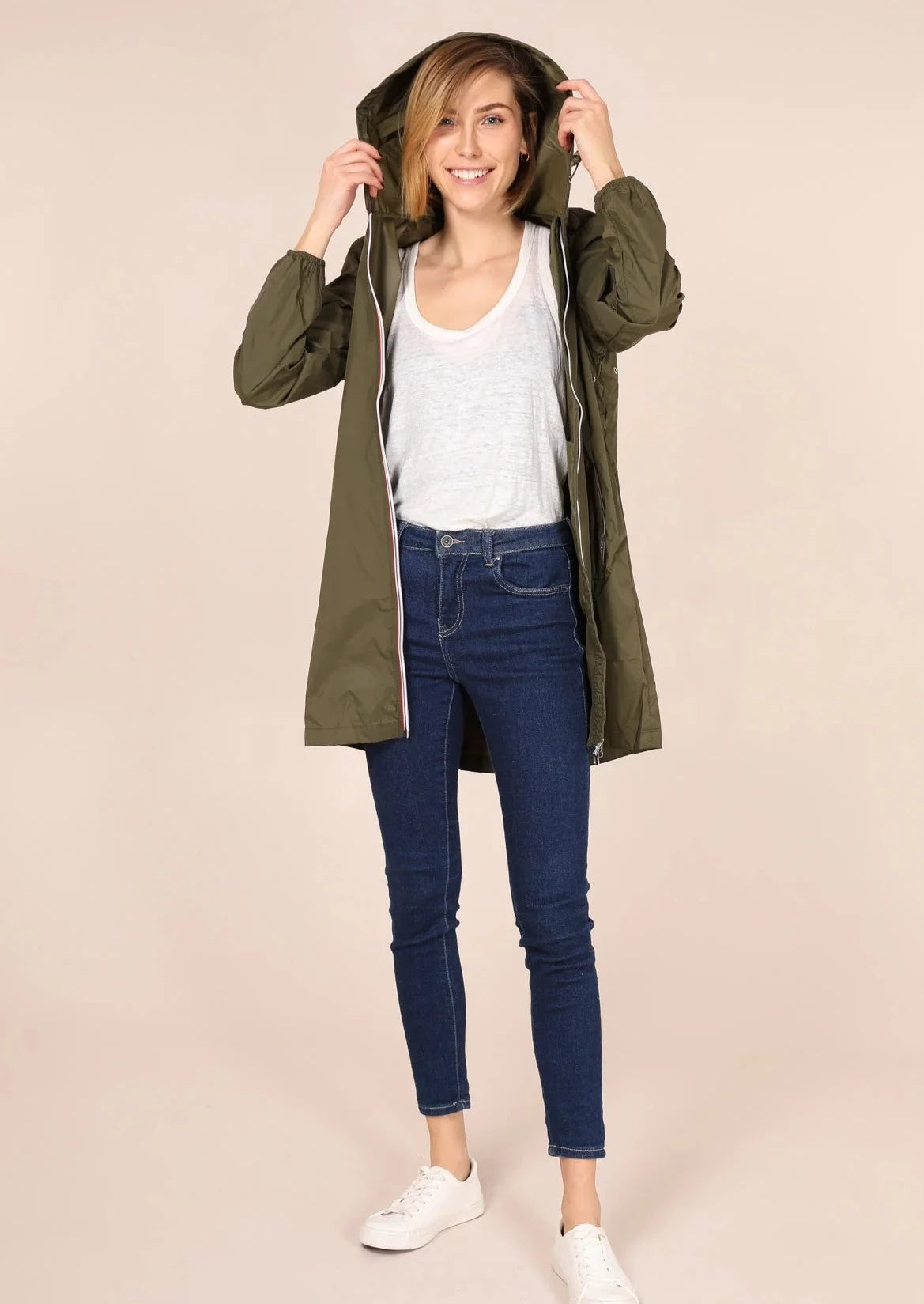 LAURA JO - Coupe vent imperméable ANNA LONG léger - Kaki
