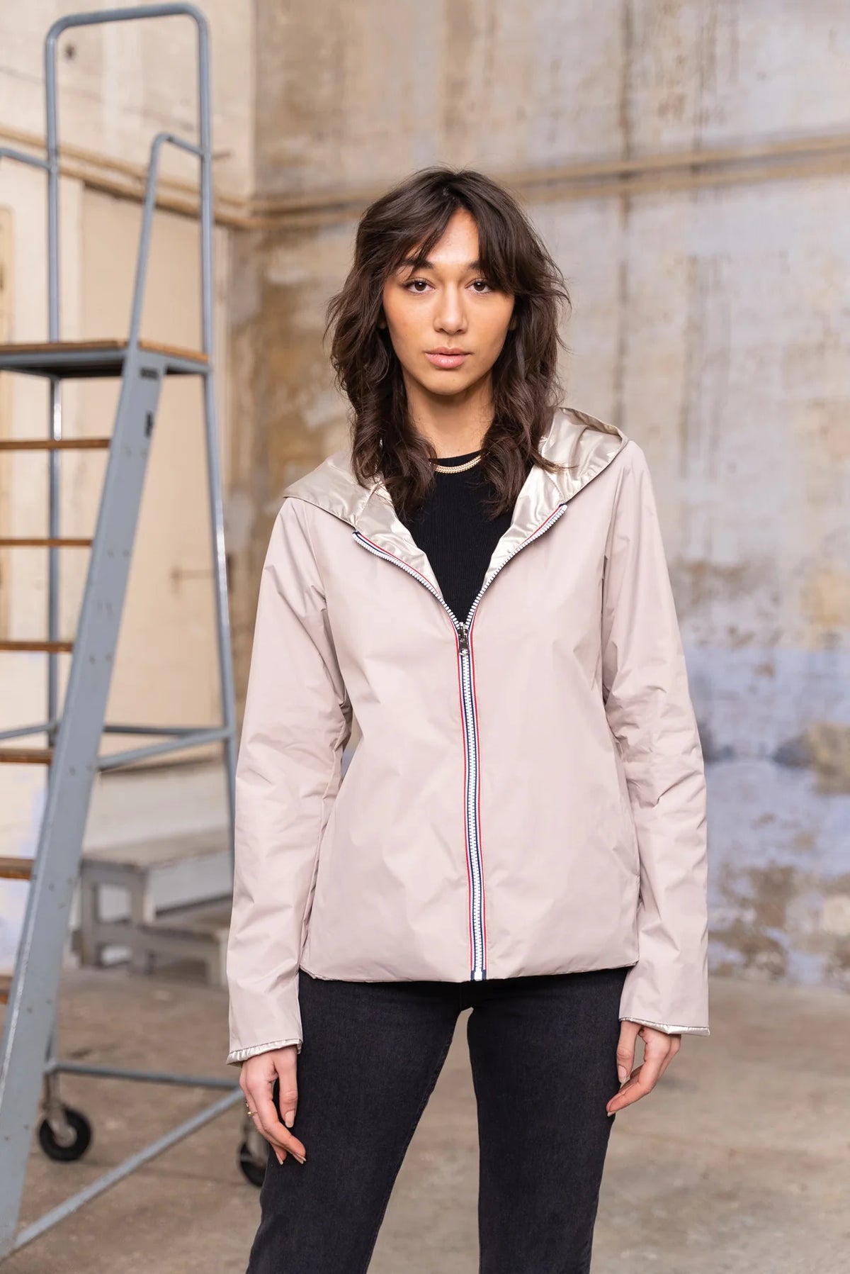 LAURA JO - Imperméable réversible léger GARANCE COURT - Beige/Doré