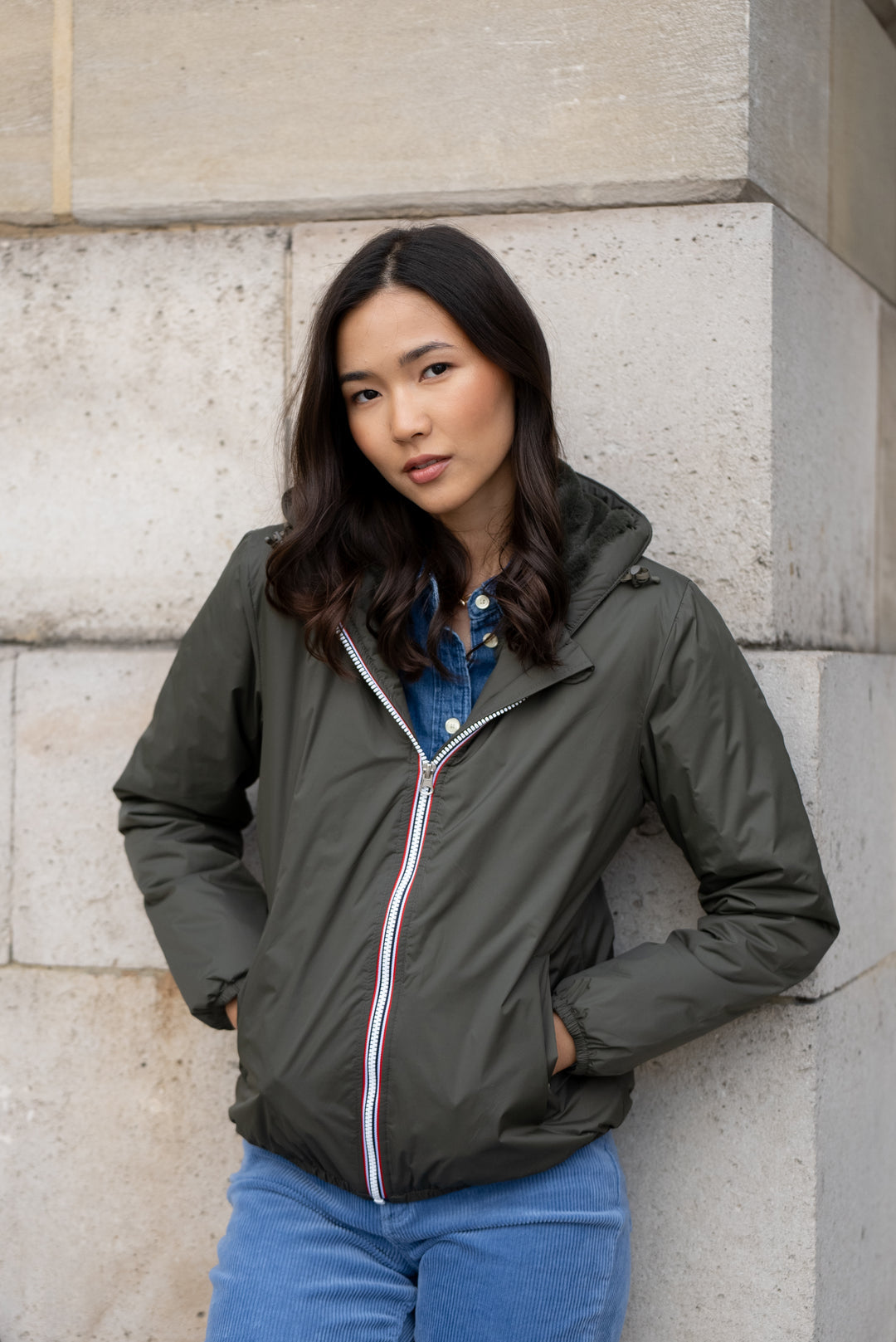LAURA JO - Parka Imperméable LOUISE COURT fourré - Kaki