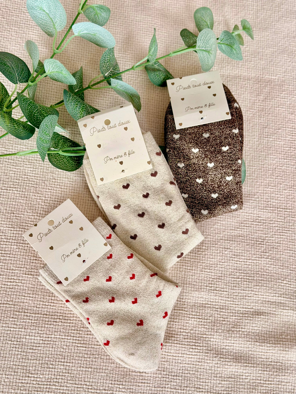 Chaussettes scintillantes glitter ZAHO - Petits coeurs ❤️🤎