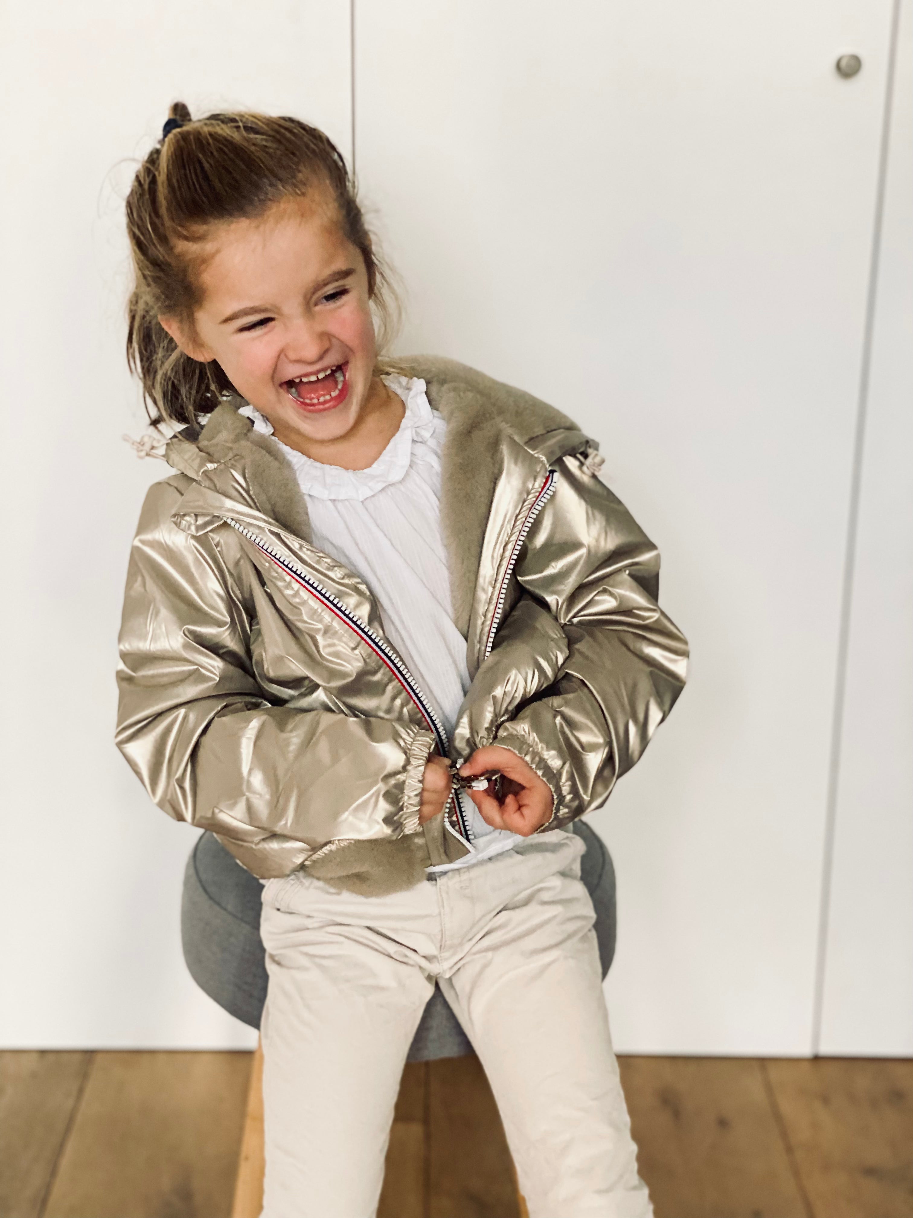 LAURA JO - Parka Imperméable mixte LOUIS.E KIDS fourré - Doré