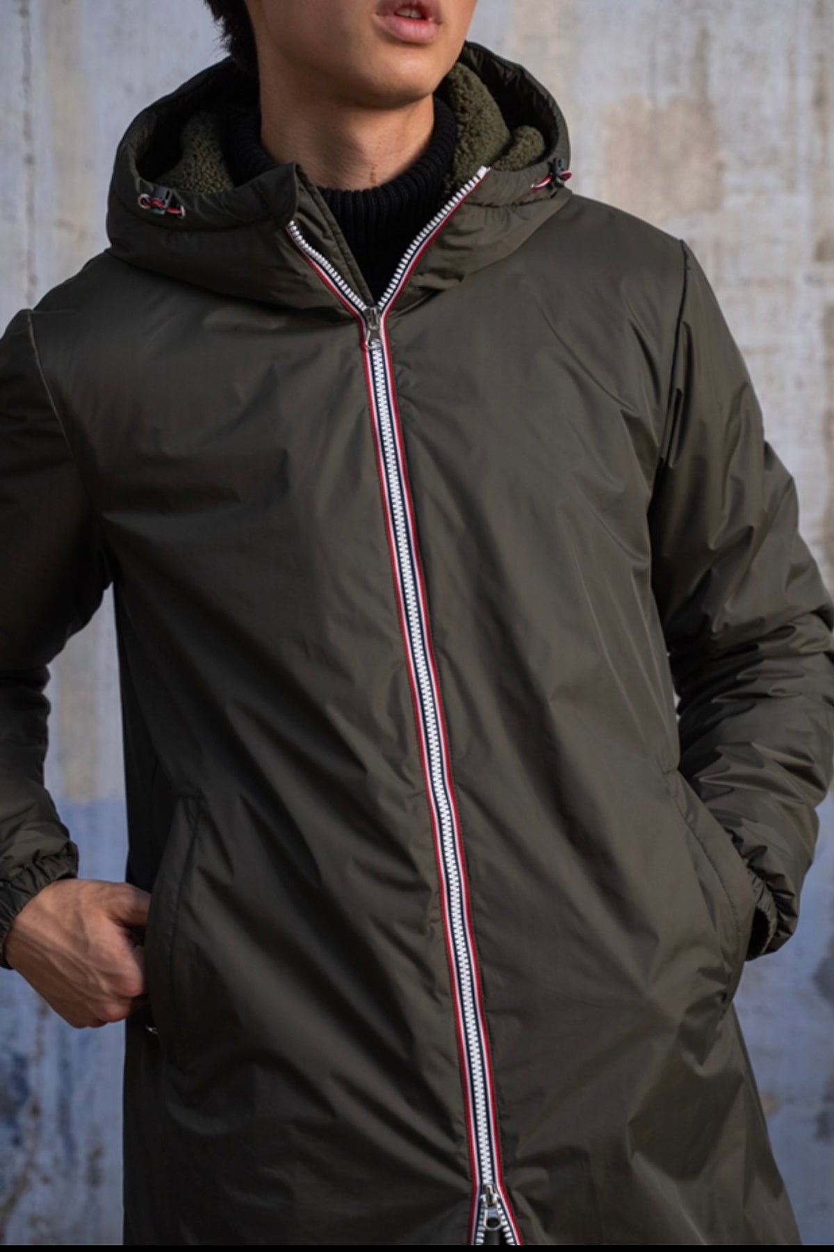 LAURA JO - Parka Imperméable Homme LOUIS* LONG sherpa Kaki