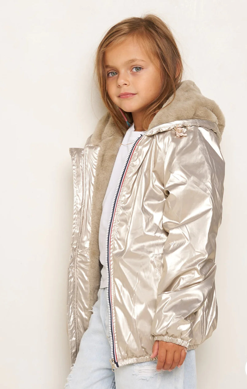 LAURA JO - Parka Imperméable mixte LOUIS.E KIDS fourré - Doré