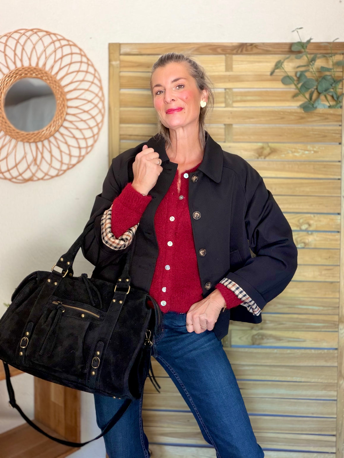 Gilet en maille MERYL - Cerise