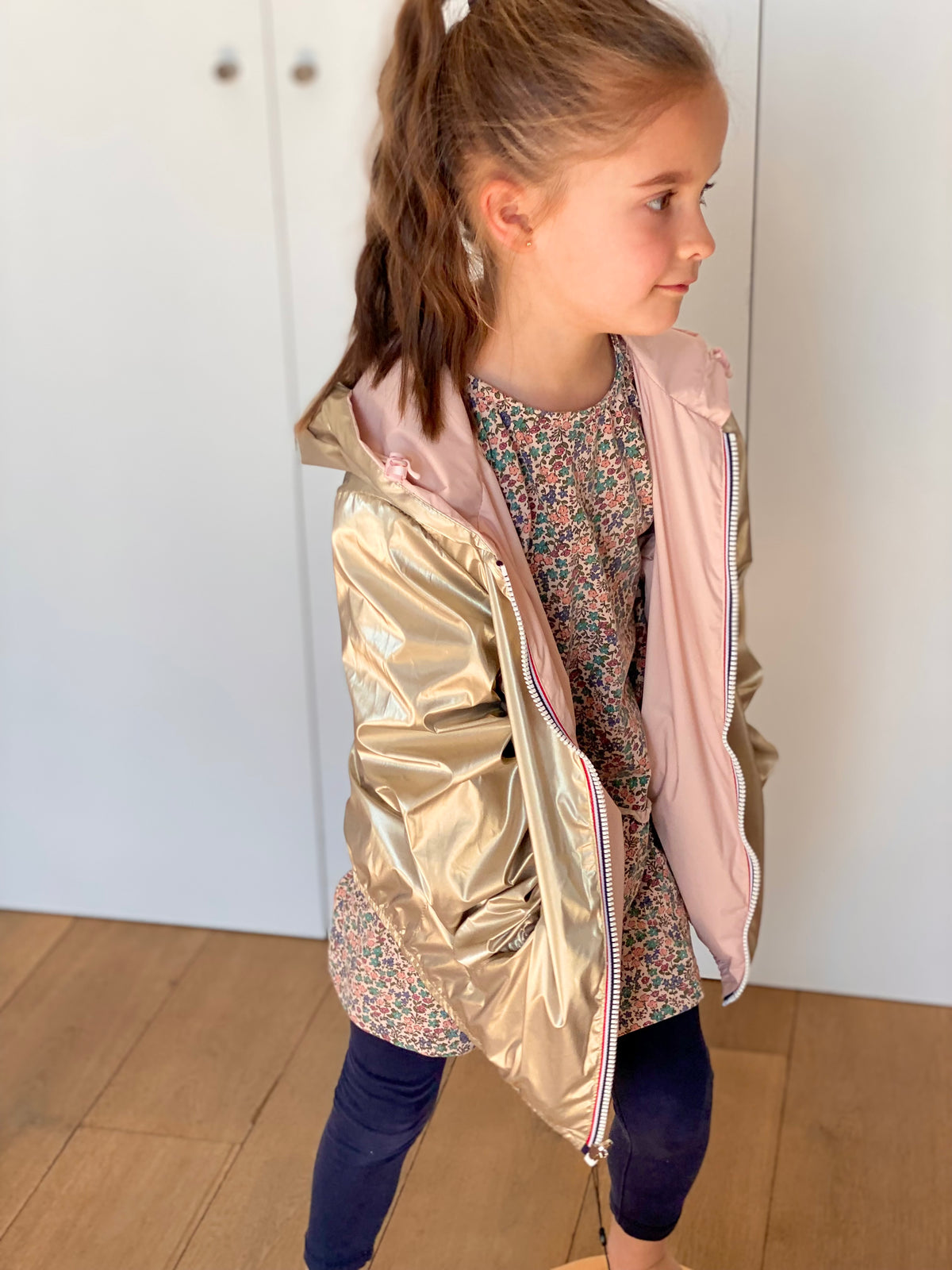 LAURA JO - Imperméable réversible léger GARANCE KIDS enfant (mixte) - Rose / Doré