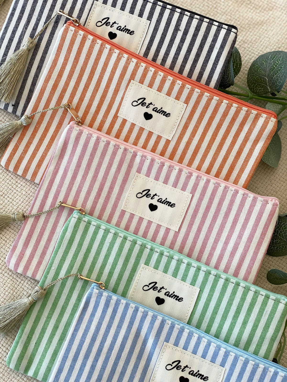 Pochette XL rayée «Je t’aime» - SARAH