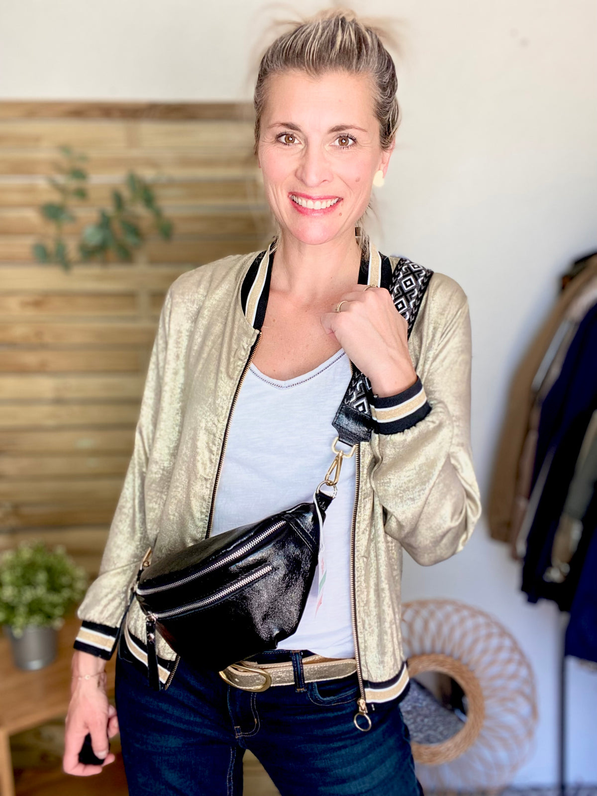 Veste bombers léger EMILY - Doré