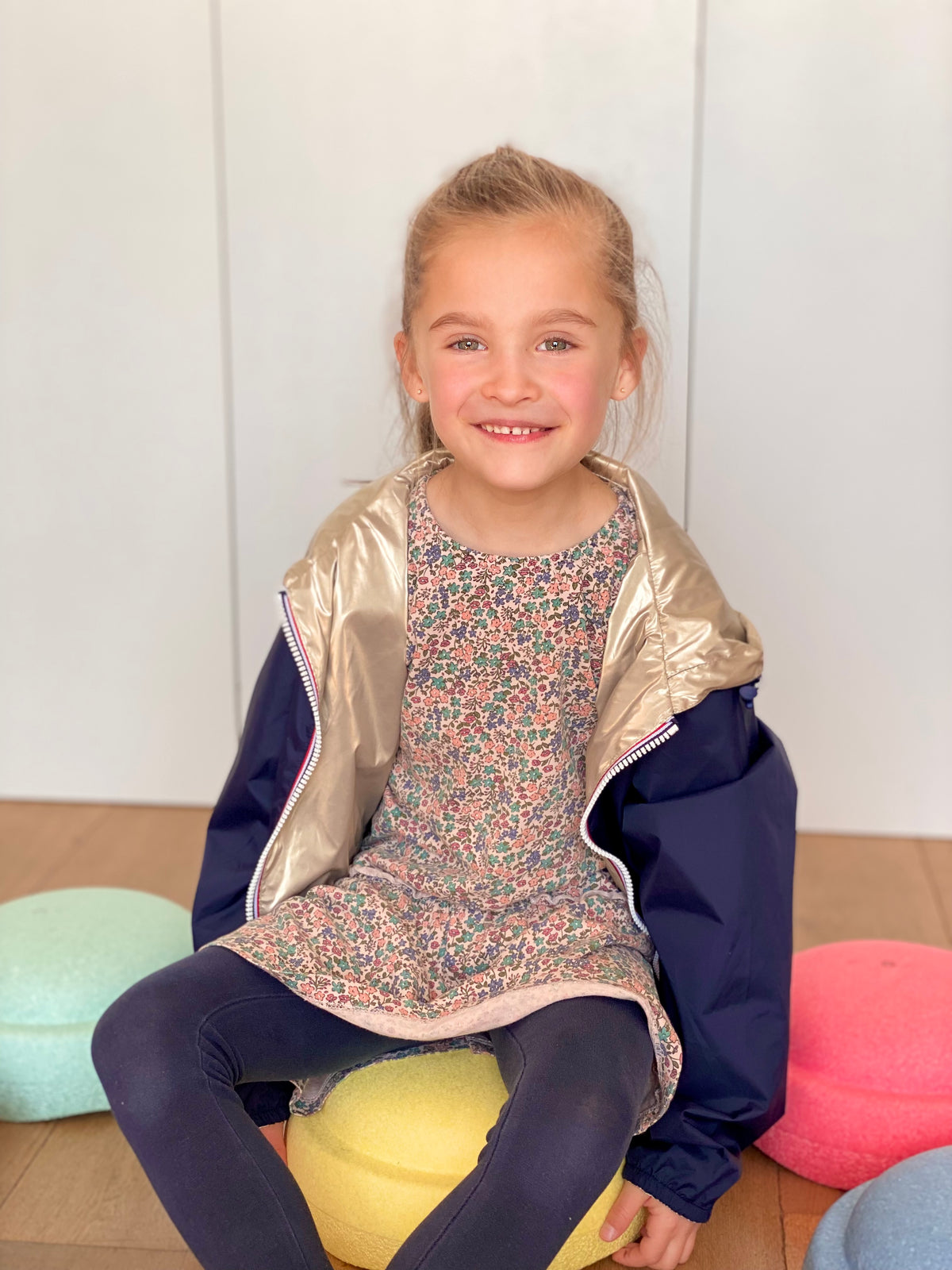 LAURA JO - Imperméable réversible léger GARANCE KIDS enfant (mixte) - Bleu Marine / Doré • DÉSTOCKAGE sur Taille 6 ans