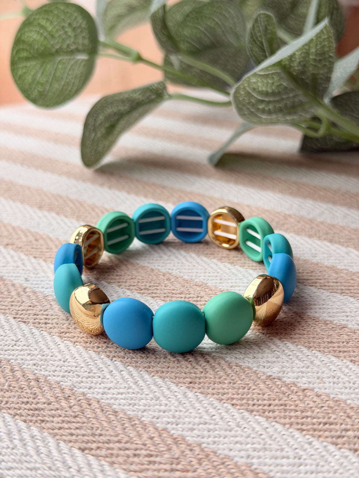 Bracelet élastiqué perles plates NINA