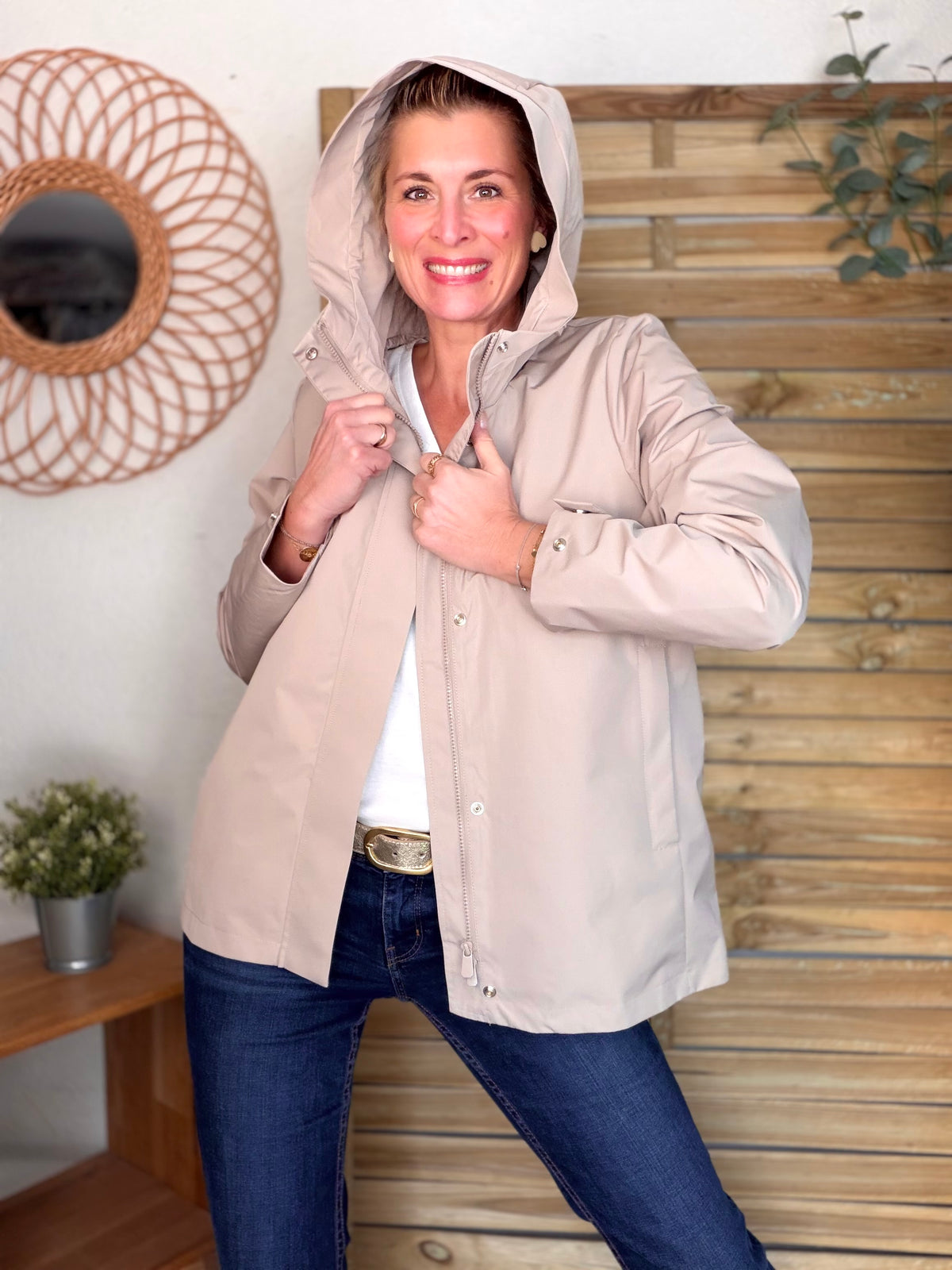 LAURA JO - Imperméable LAURENCE mi-long - Beige • DÉSTOCKAGE