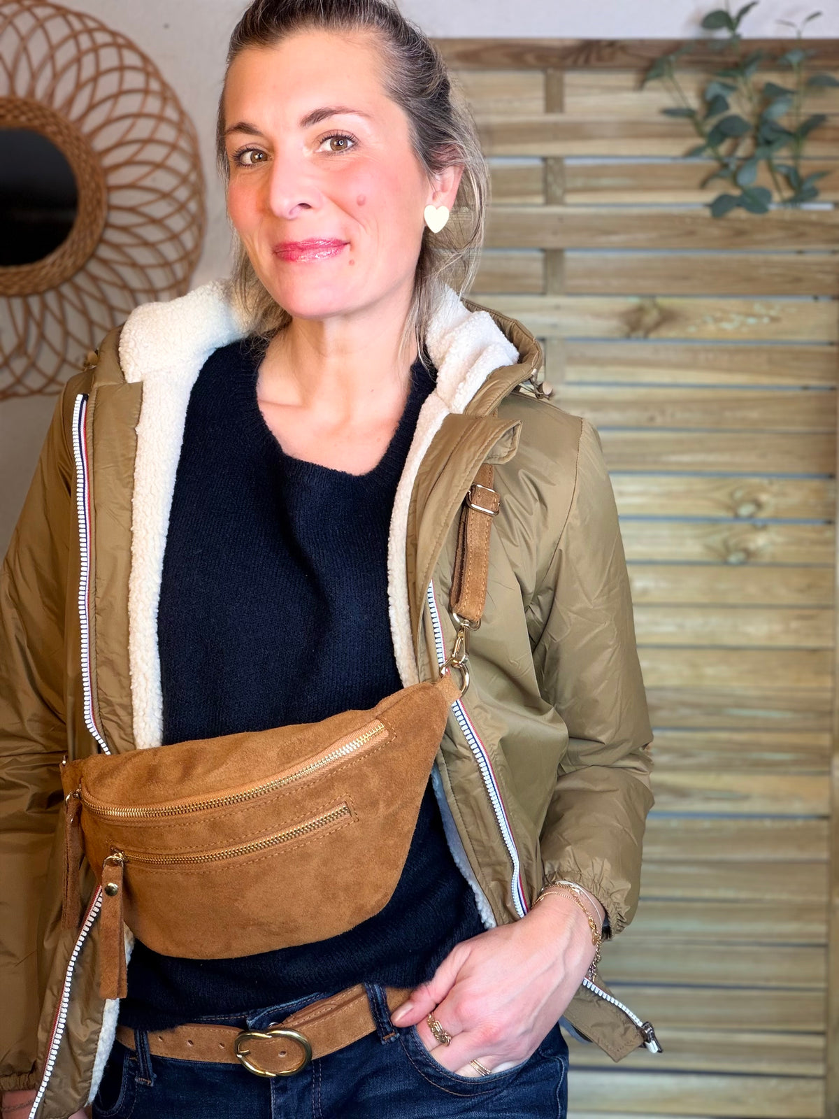 LAURA JO - Parka Imperméable LOUISE COURT sherpa - Camel