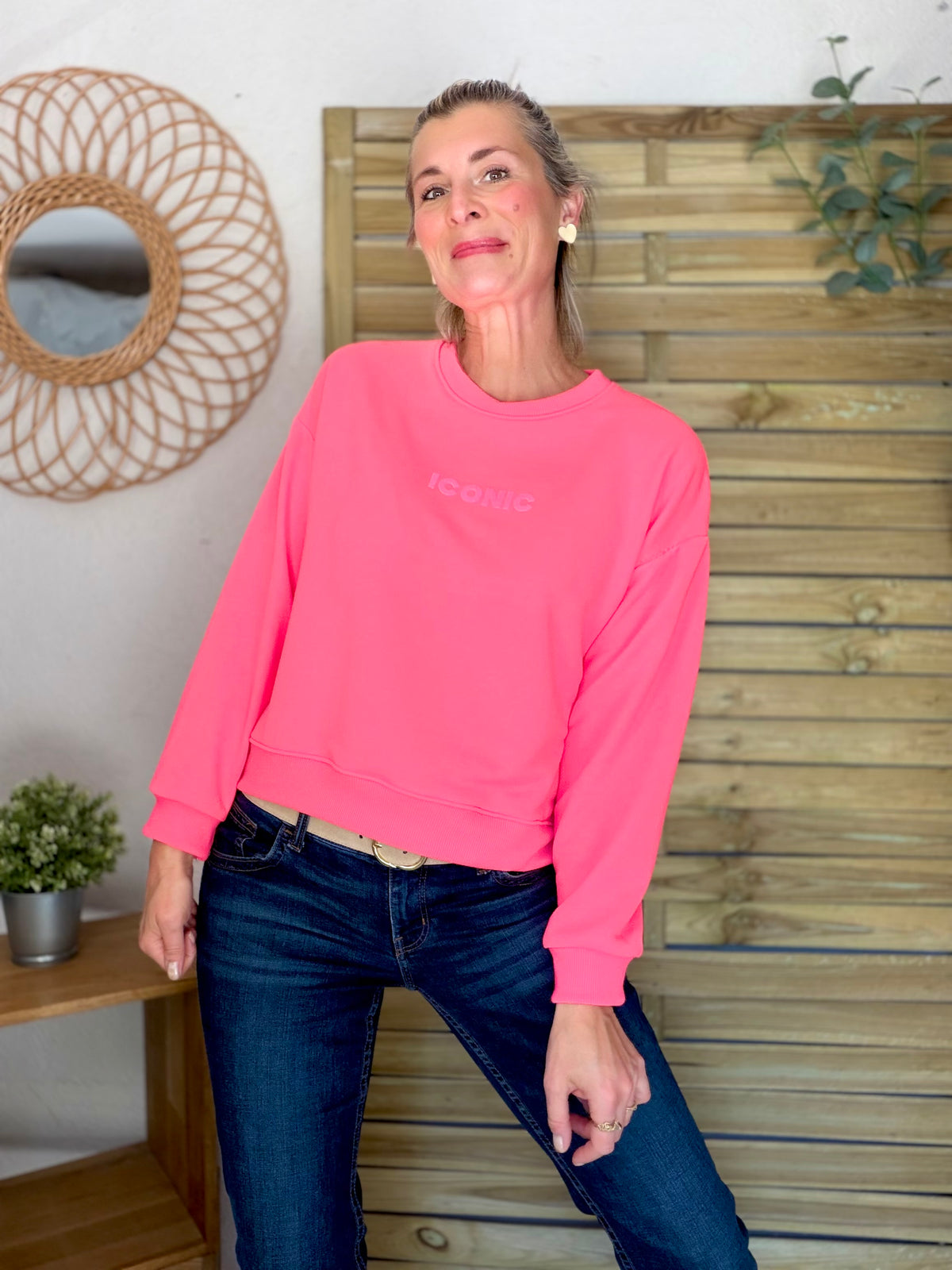 Sweat ICONIC COLINE - Rose fluo