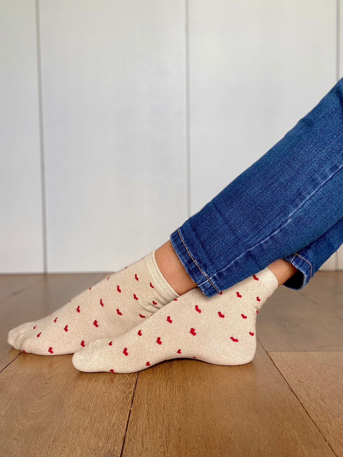 Chaussettes scintillantes glitter ZAHO - Petits coeurs ❤️🤎
