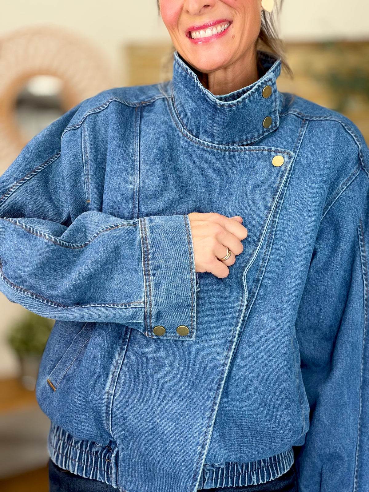 ⚡️ ARRIVAGE • Veste en jean oversized col montant ARIANE