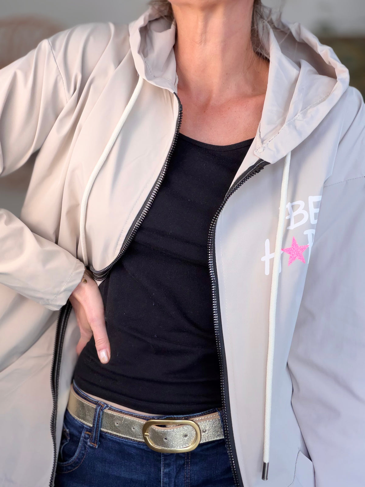 Veste Coupe vent long LESLIE - Beige - FIN DE SÉRIE