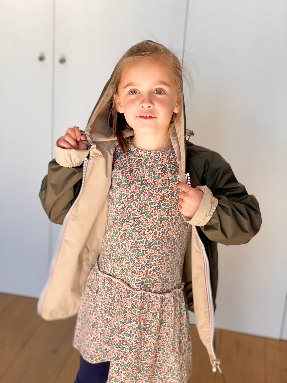 LAURA JO - Imperméable réversible léger GARANCE KIDS enfant (mixte) - Kaki / Beige • DÉSTOCKAGE sur Taille 6 ans