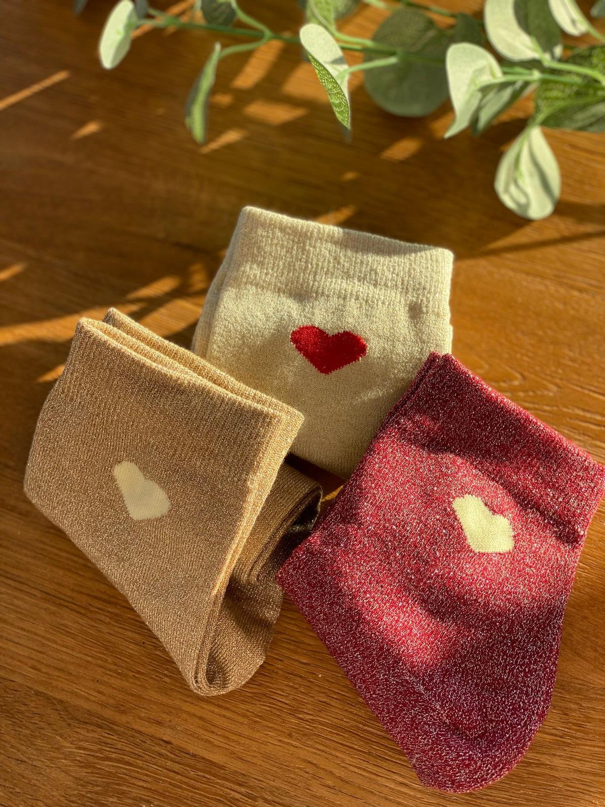 Chaussettes scintillantes glitter ZAHO - Coeur ❤️💛 FIN DE SÉRIE