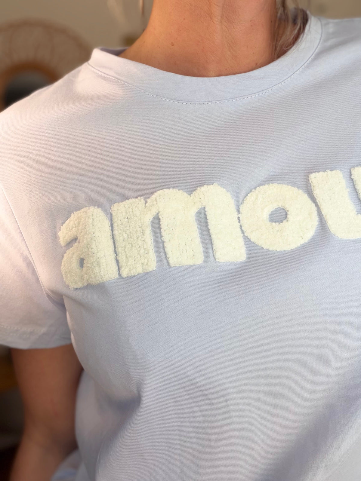 Tee shirt amour MAÏA Bleu ciel - FIN DE SÉRIE