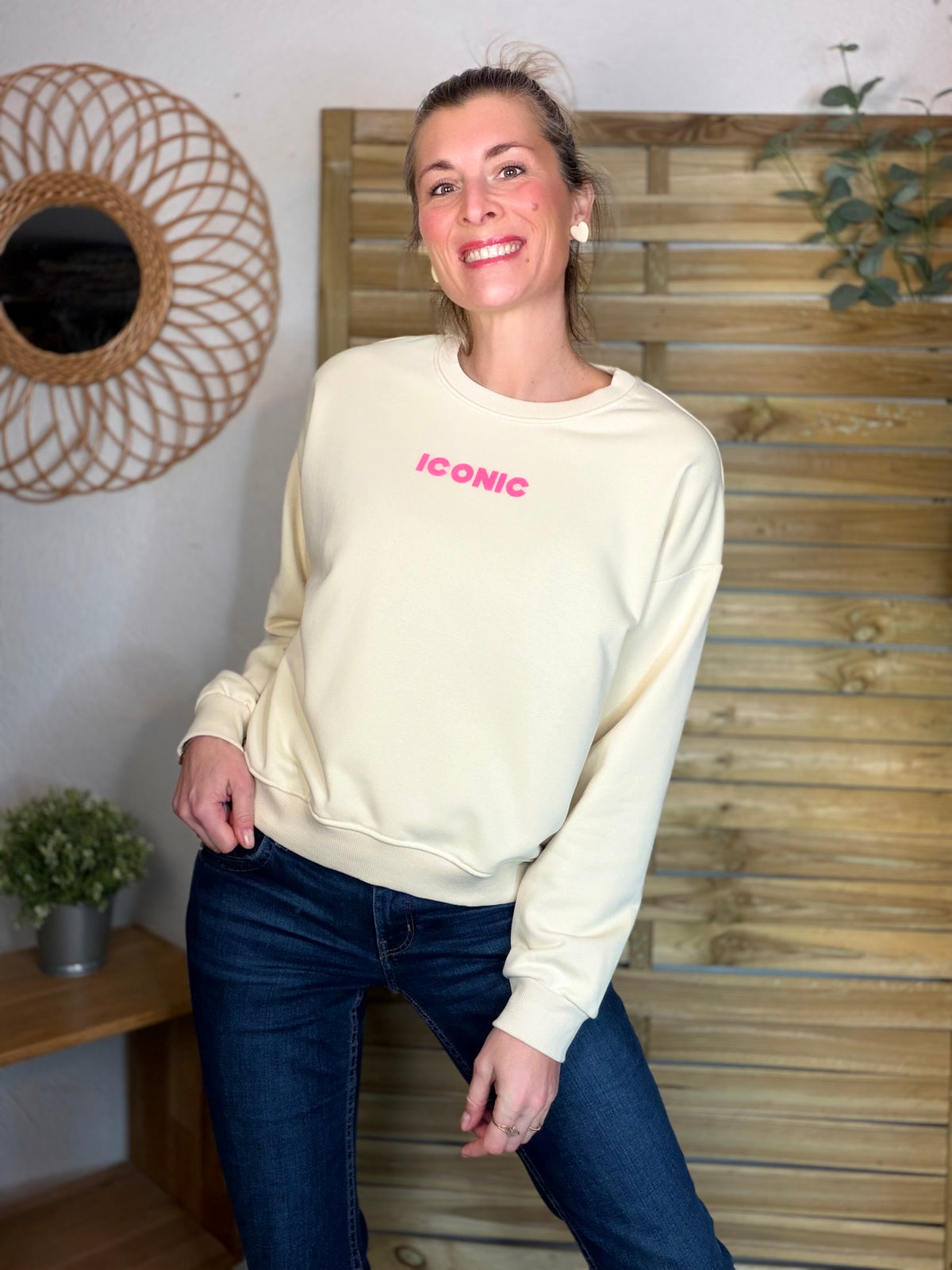 Sweat ICONIC COLINE - Beige clair