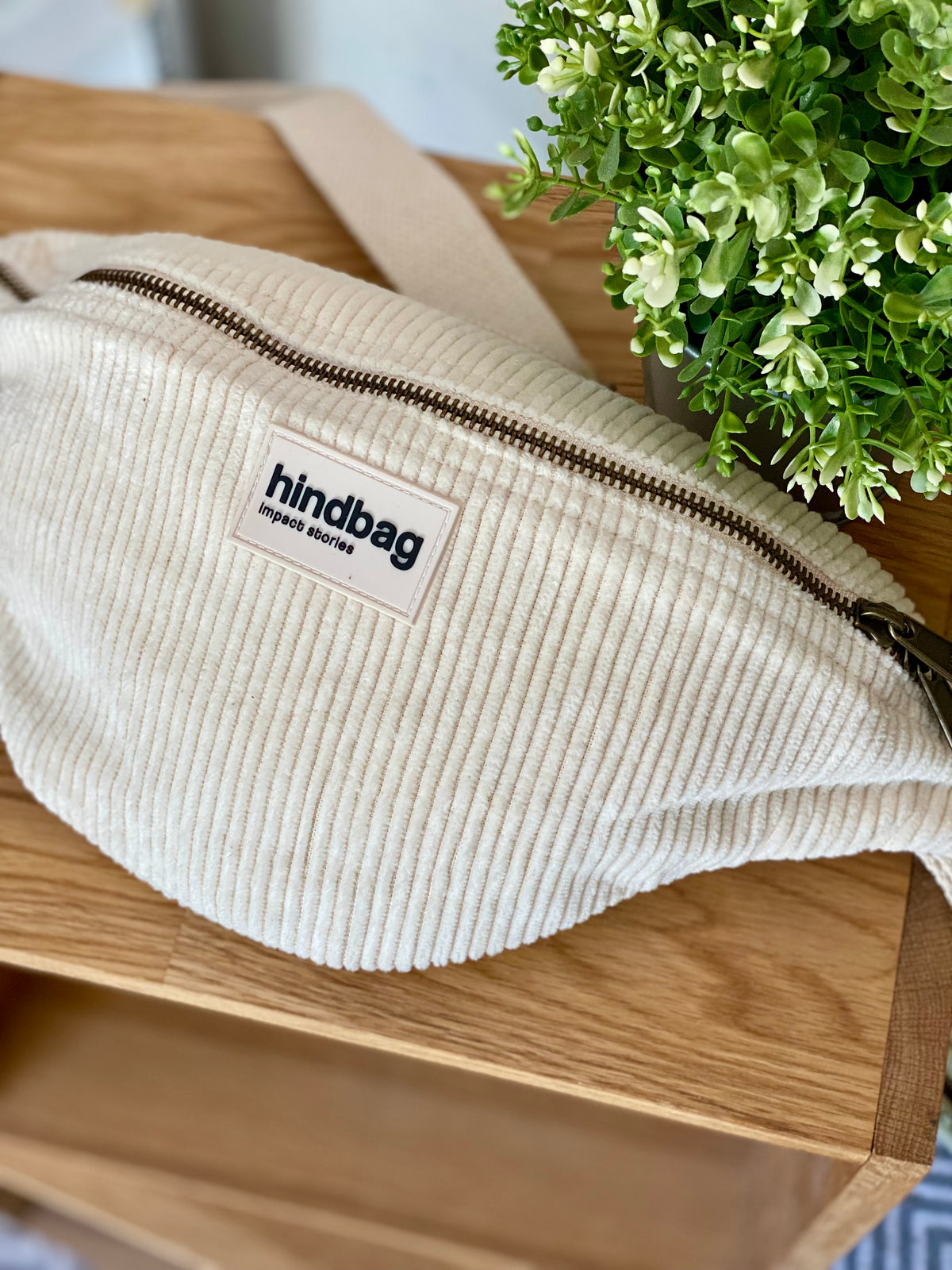 HINDBAG OLIVIA - Sac banane Velours beige