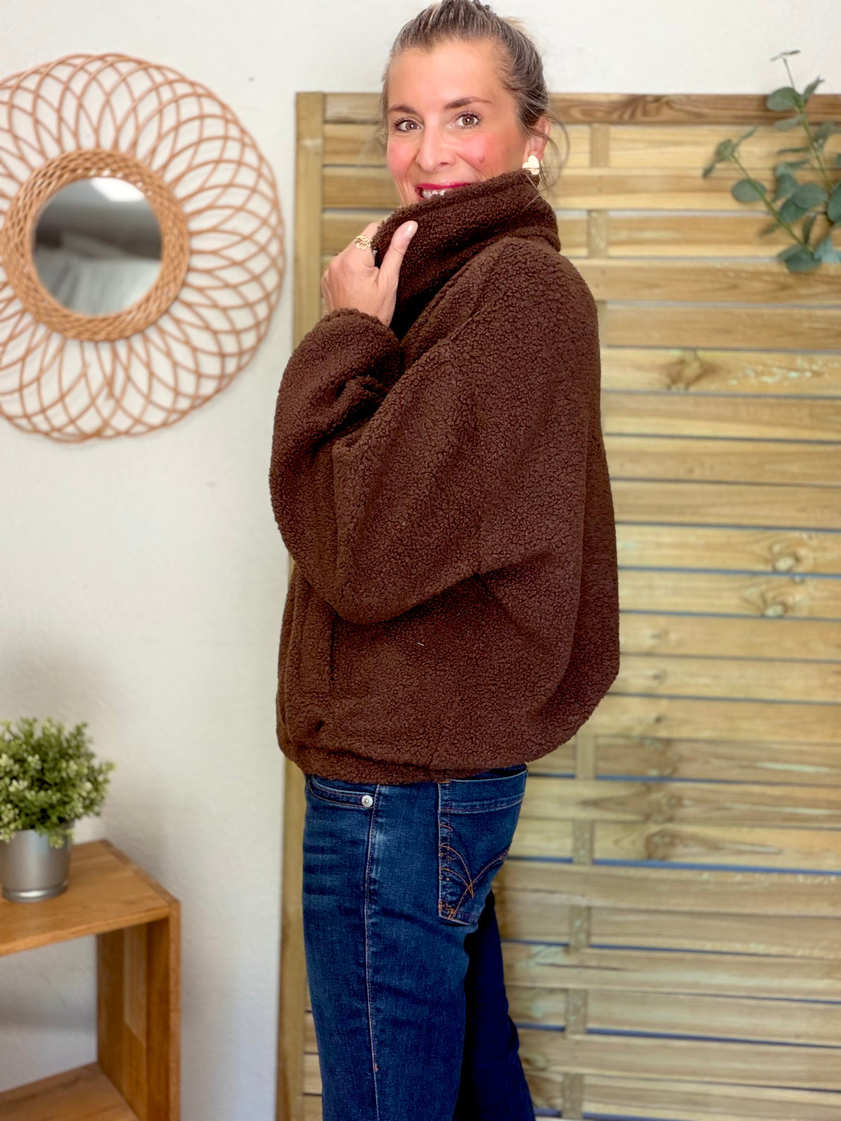 ⚡️ ARRIVAGE • Veste teddy Sherpa zippée LÉONIE Chocolat
