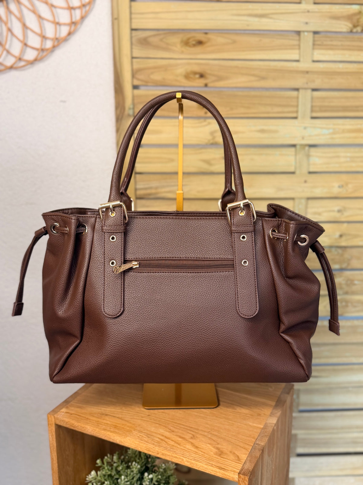 Sac cabas XL simili cuir CLÉA Chocolat