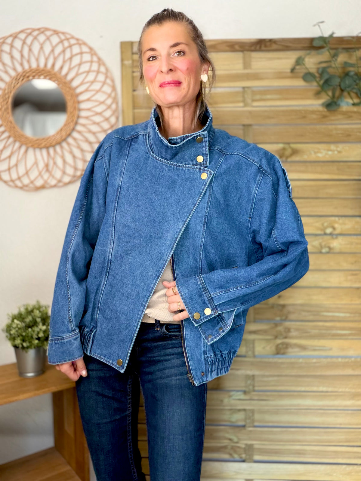 ⚡️ ARRIVAGE • Veste en jean oversized col montant ARIANE