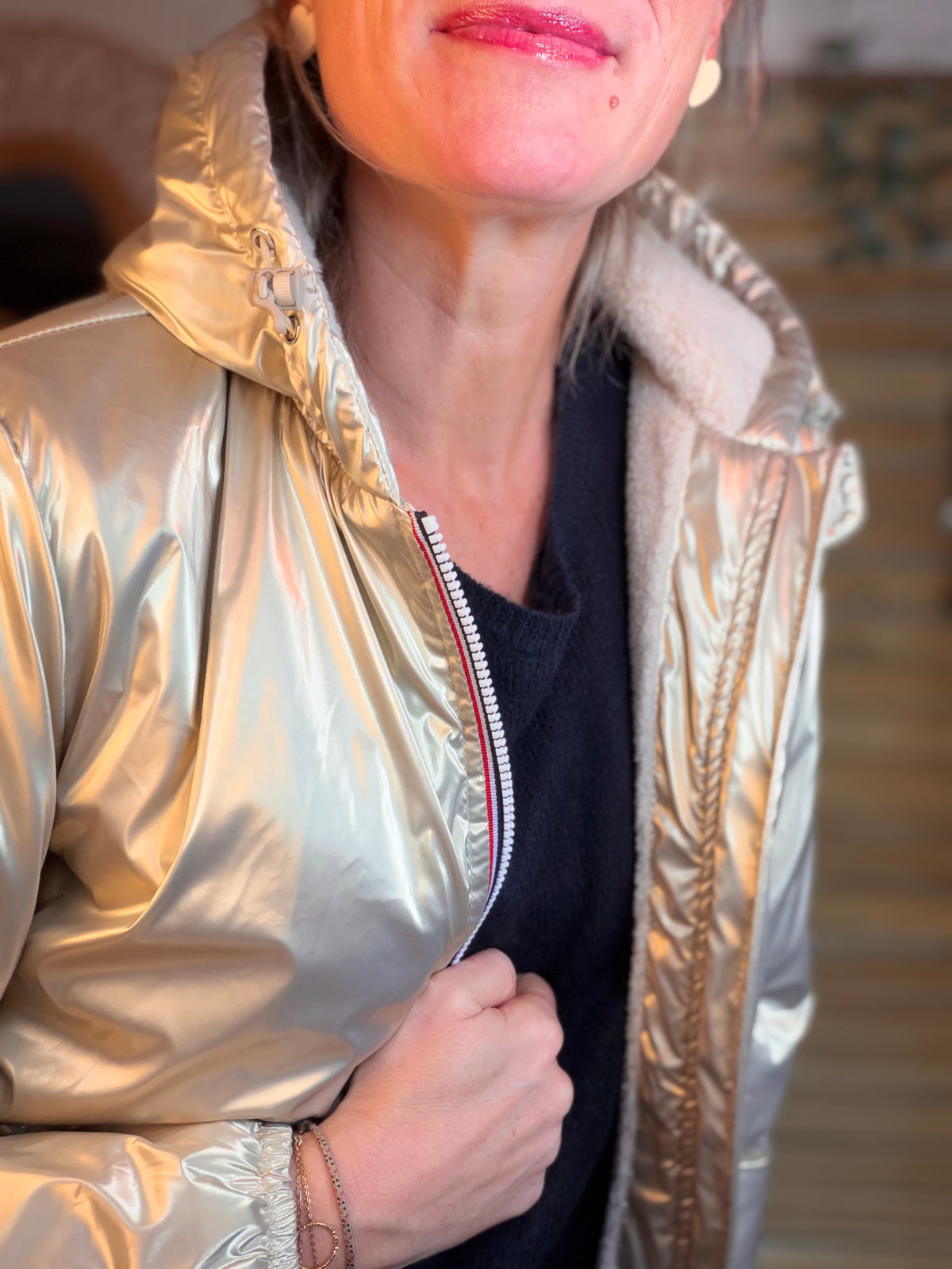 LAURA JO - Parka Imperméable LOUISE COURT sherpa - Doré