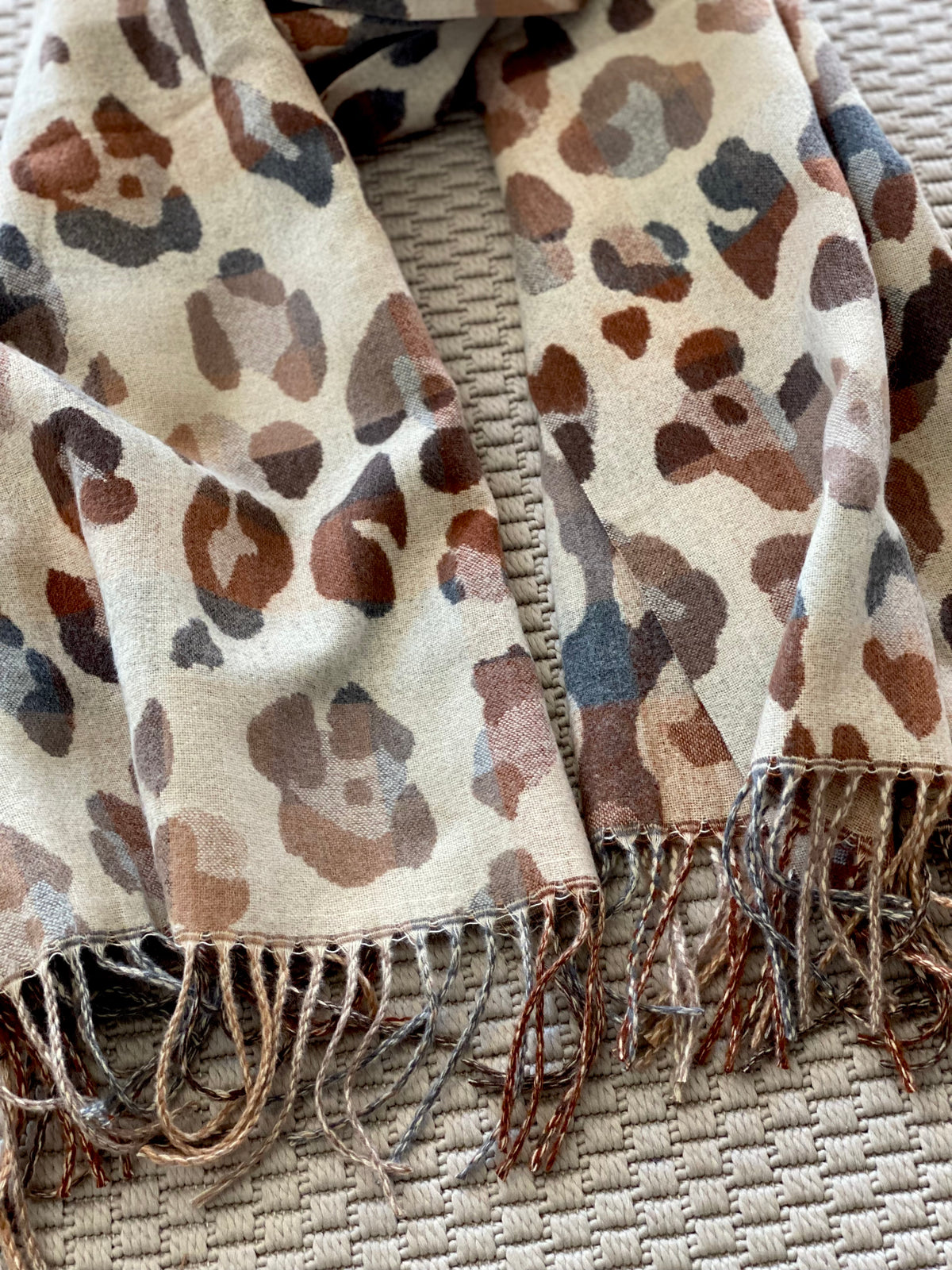 Écharpe douce AGNÈS Léo Beige 🐆