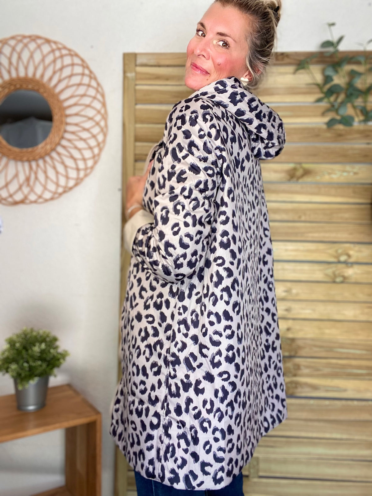 LAURA JO - Imperméable réversible rembourré LOUISON LONG - Beige / Léo