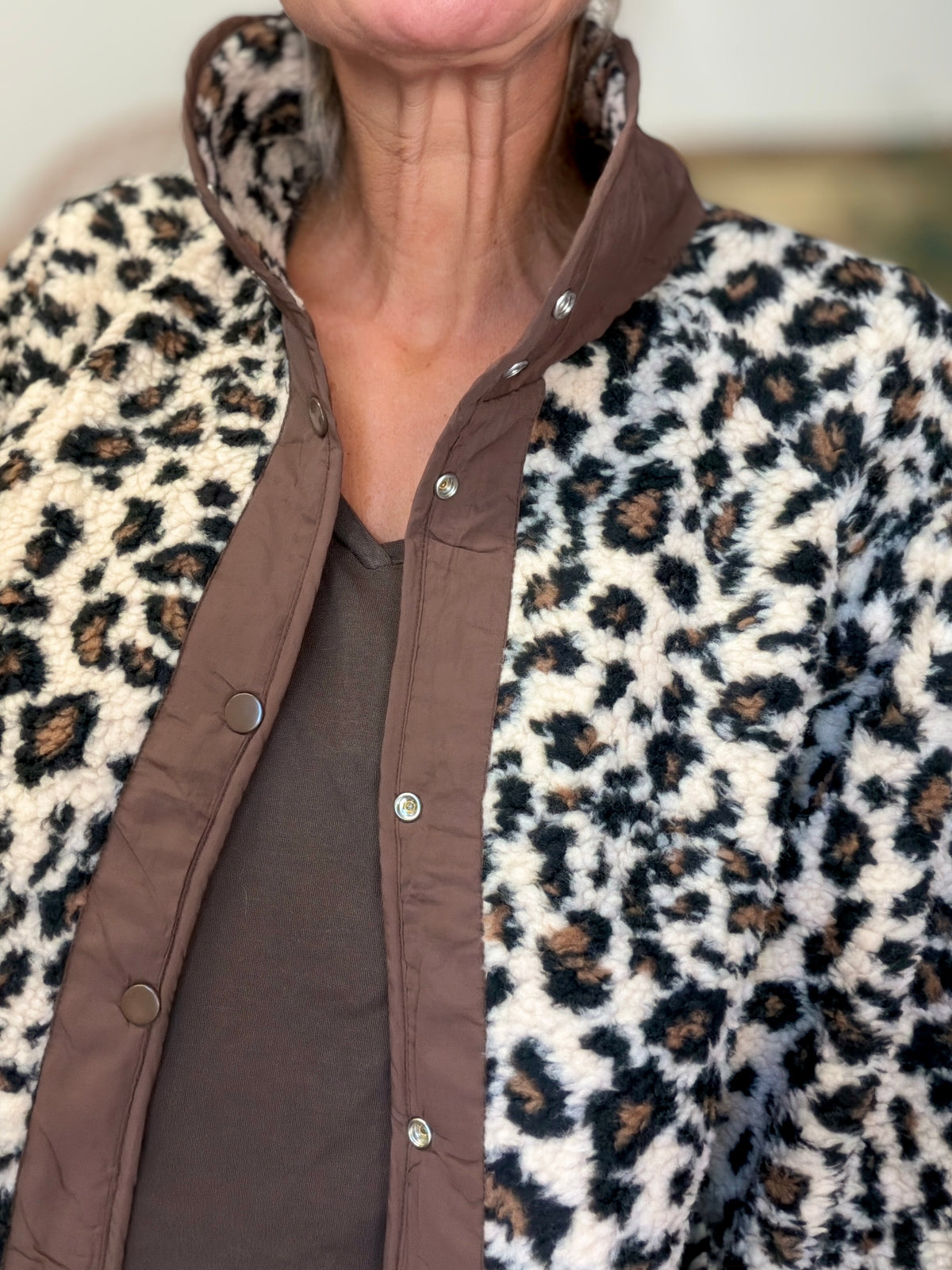 Veste matelassée réversible Sherpa AMÉLIE Choco / Léo