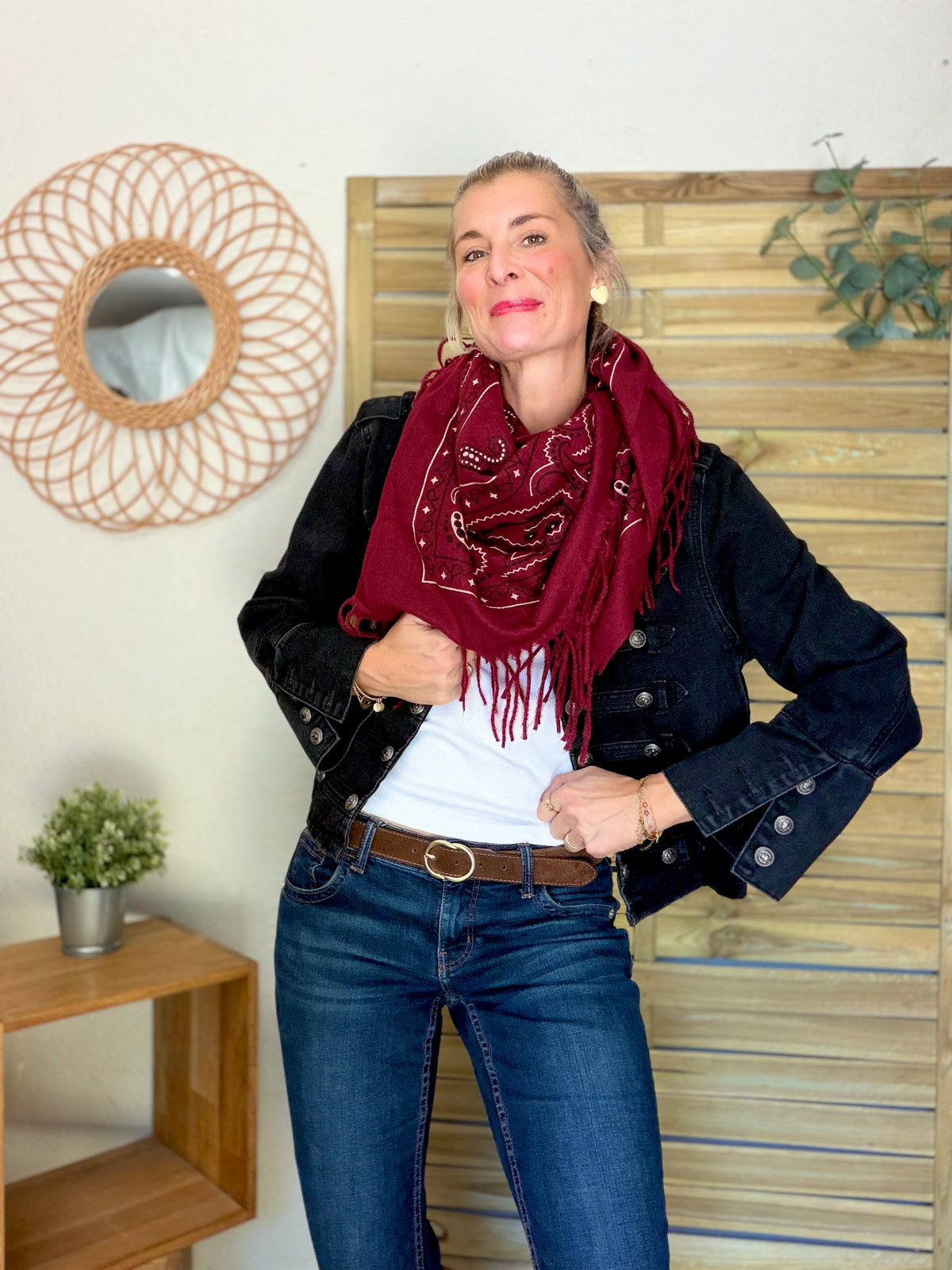 Écharpe Bandana Bordeaux