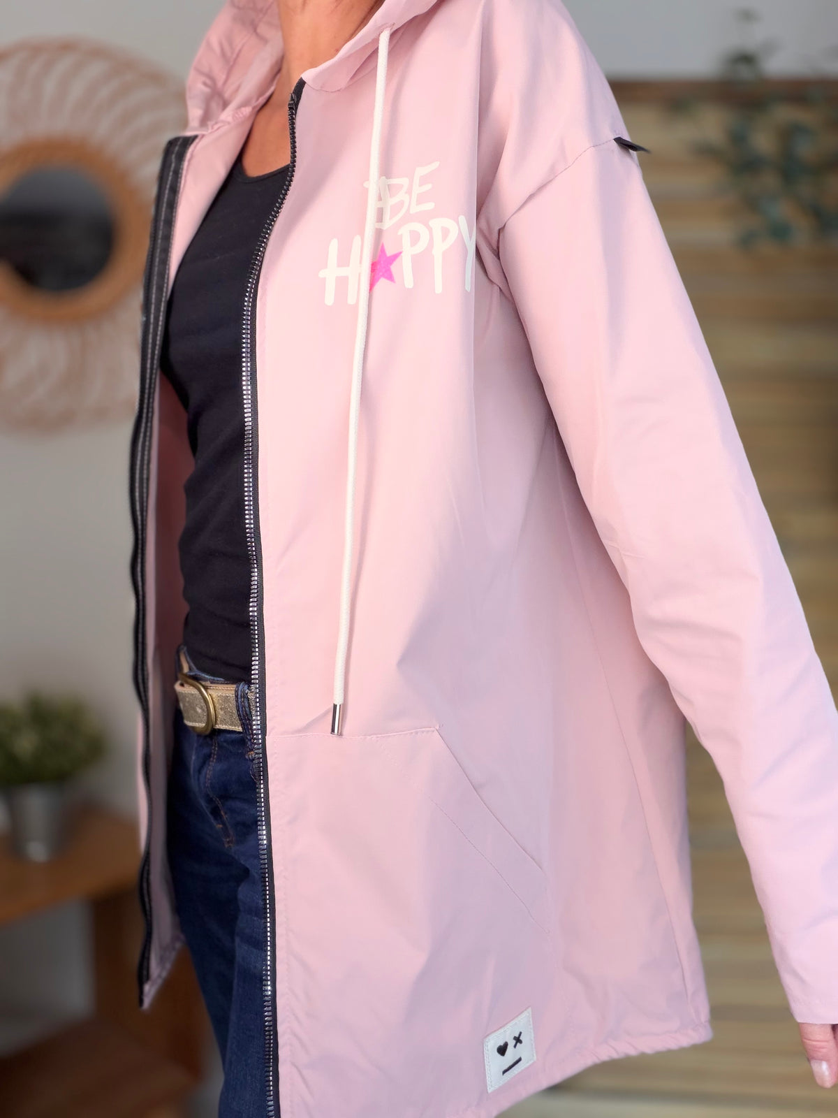 Veste Coupe vent long LESLIE - Rose clair - FIN DE SÉRIE