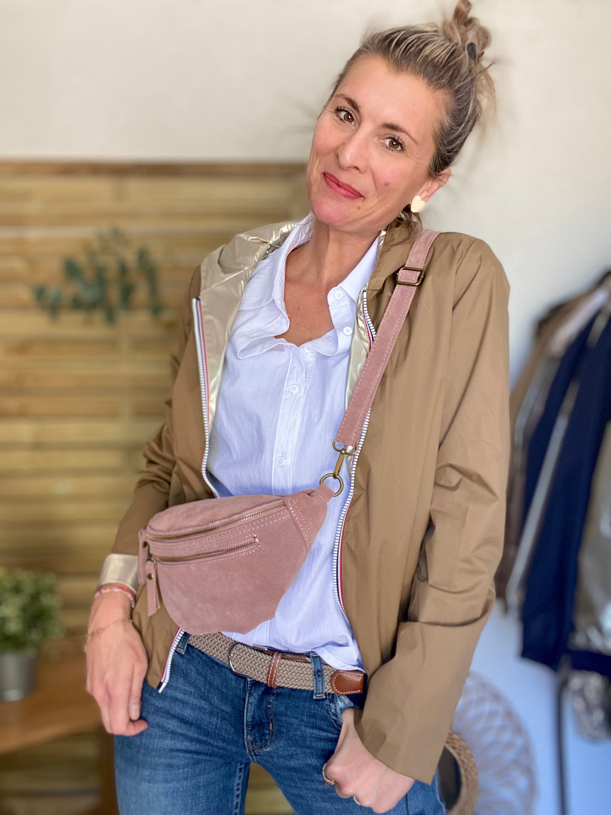 LAURA JO - Imperméable réversible GARANCE COURT léger - Camel/Doré