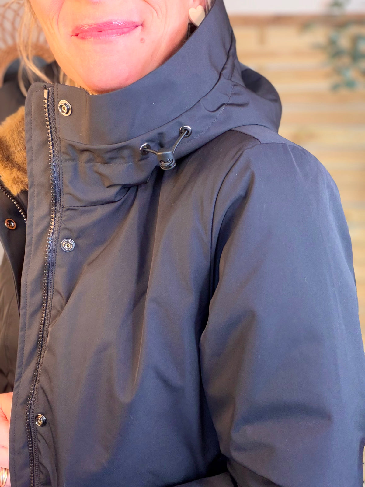 LAURA JO - Parka fourrée imperméable AMBRE LONG - Noir / Camel