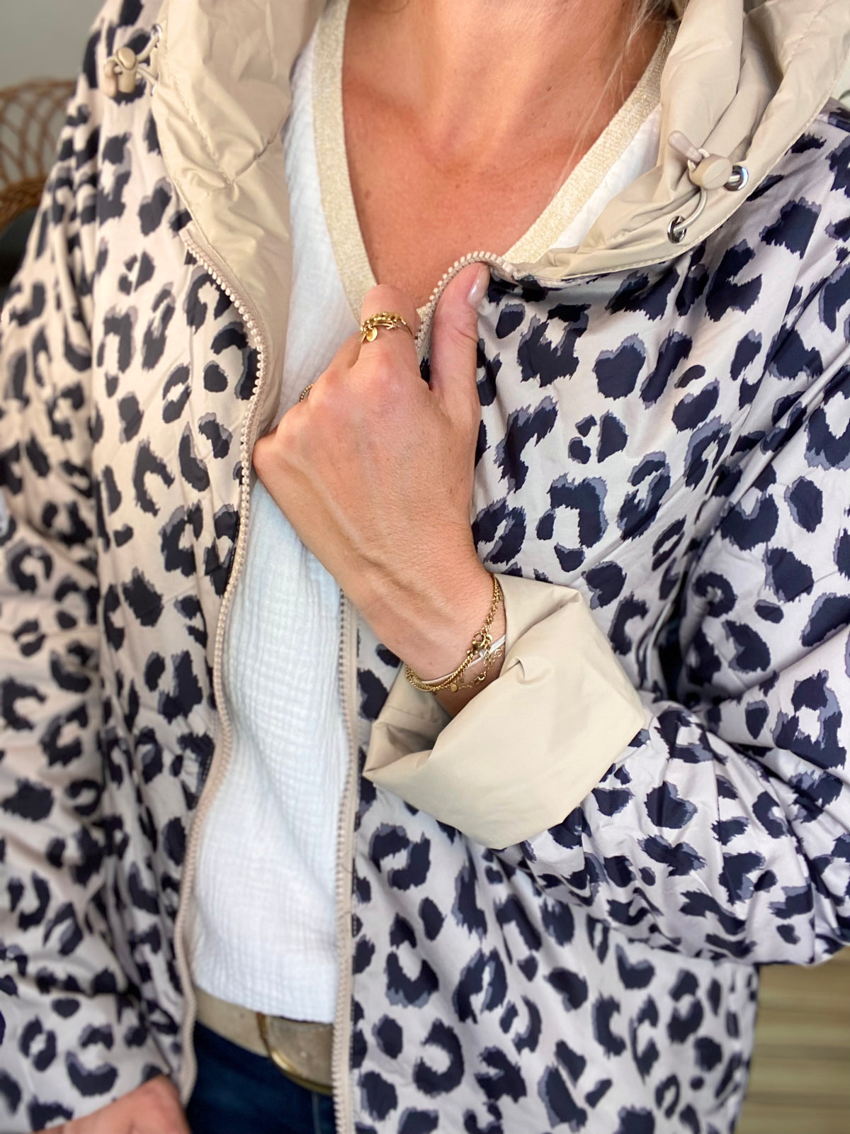 LAURA JO - Imperméable réversible rembourré LOUISON LONG - Beige / Léo