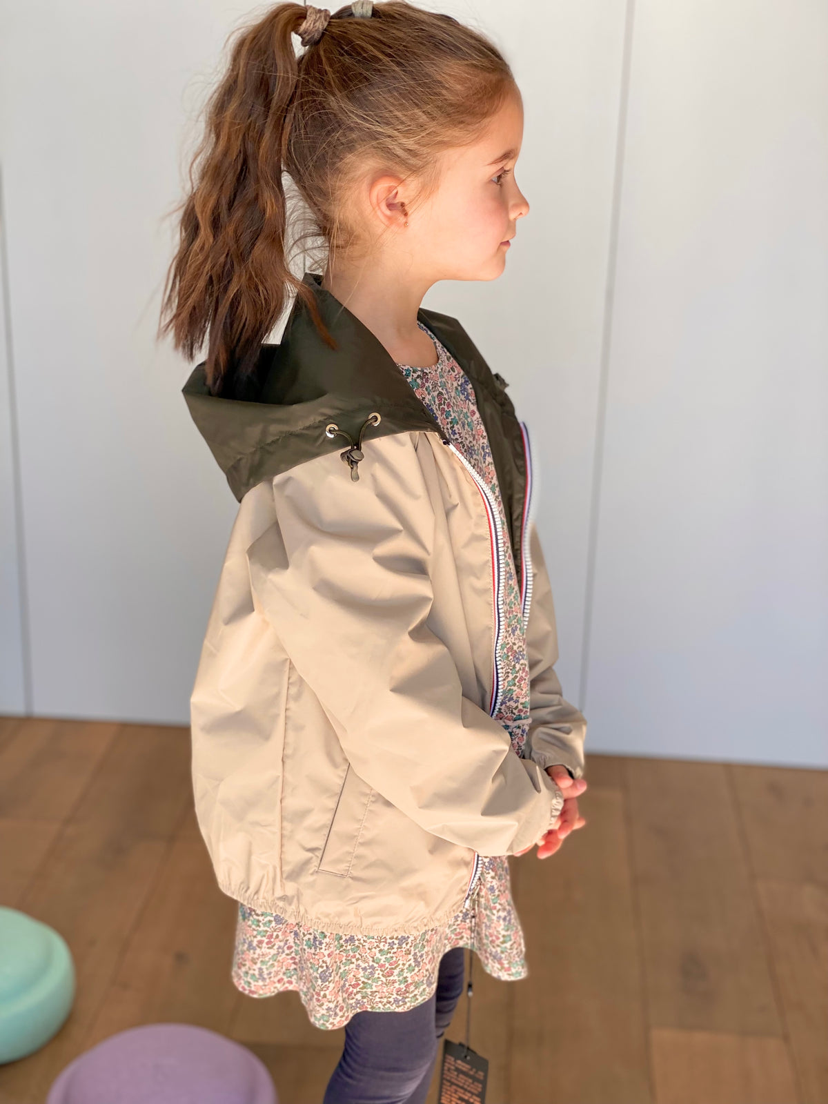LAURA JO - Imperméable réversible léger GARANCE KIDS enfant (mixte) - Kaki / Beige • DÉSTOCKAGE sur Taille 6 ans