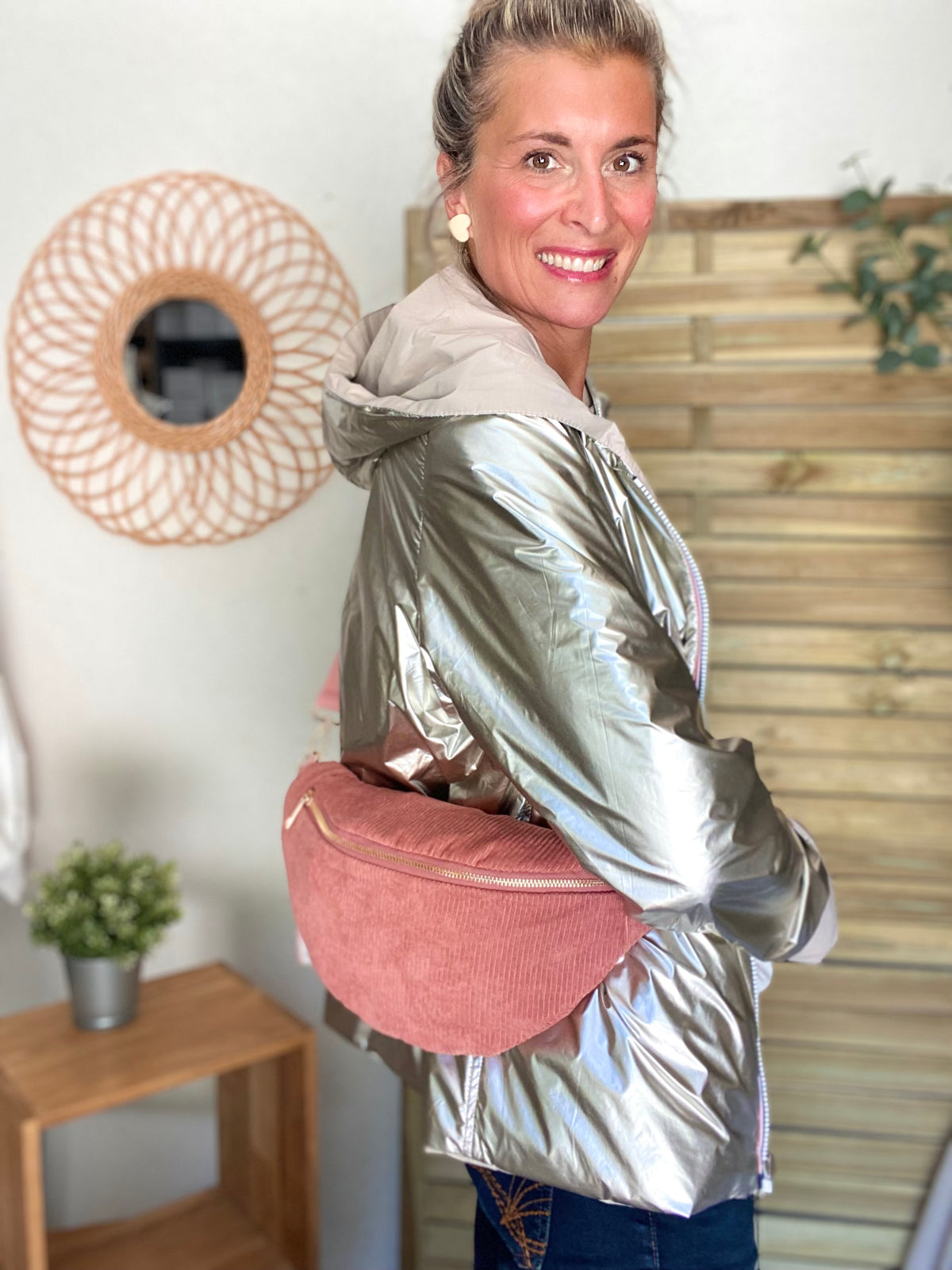 Sac banane XL velours côtelé Ciao Boum - IVY - Rose (20 coloris)