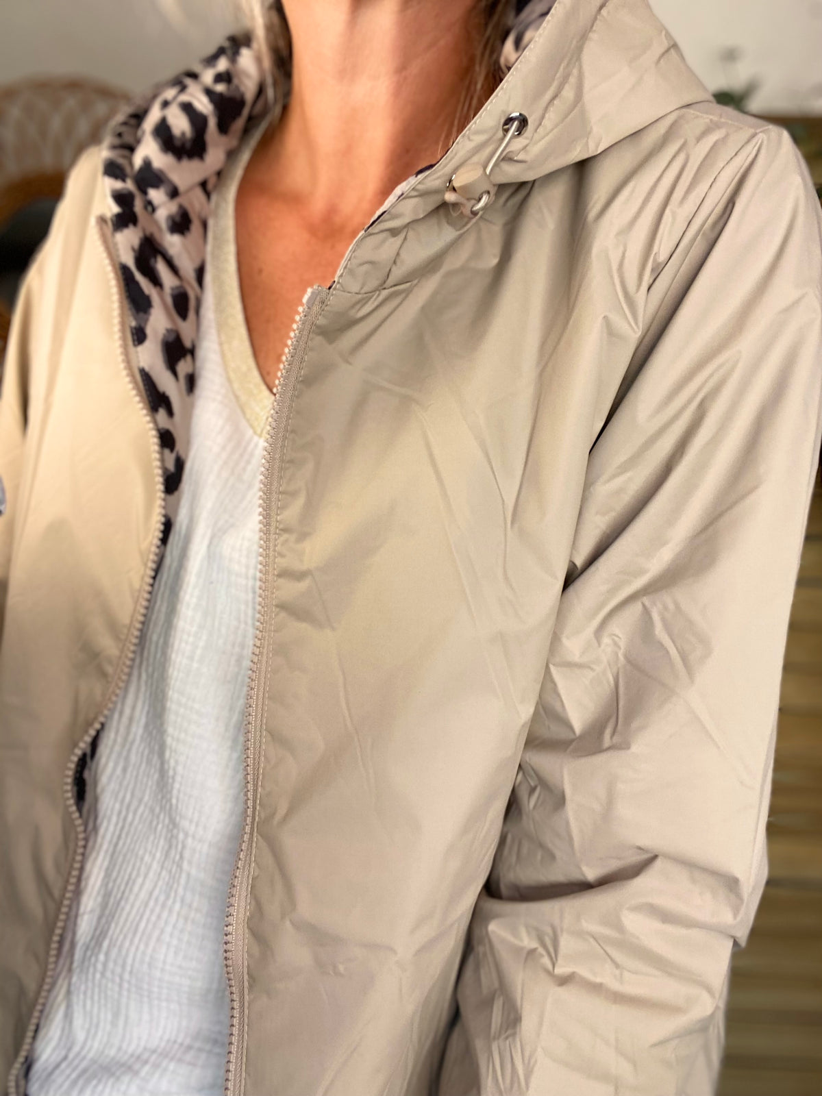 LAURA JO - Imperméable réversible rembourré LOUISON LONG - Beige / Léo