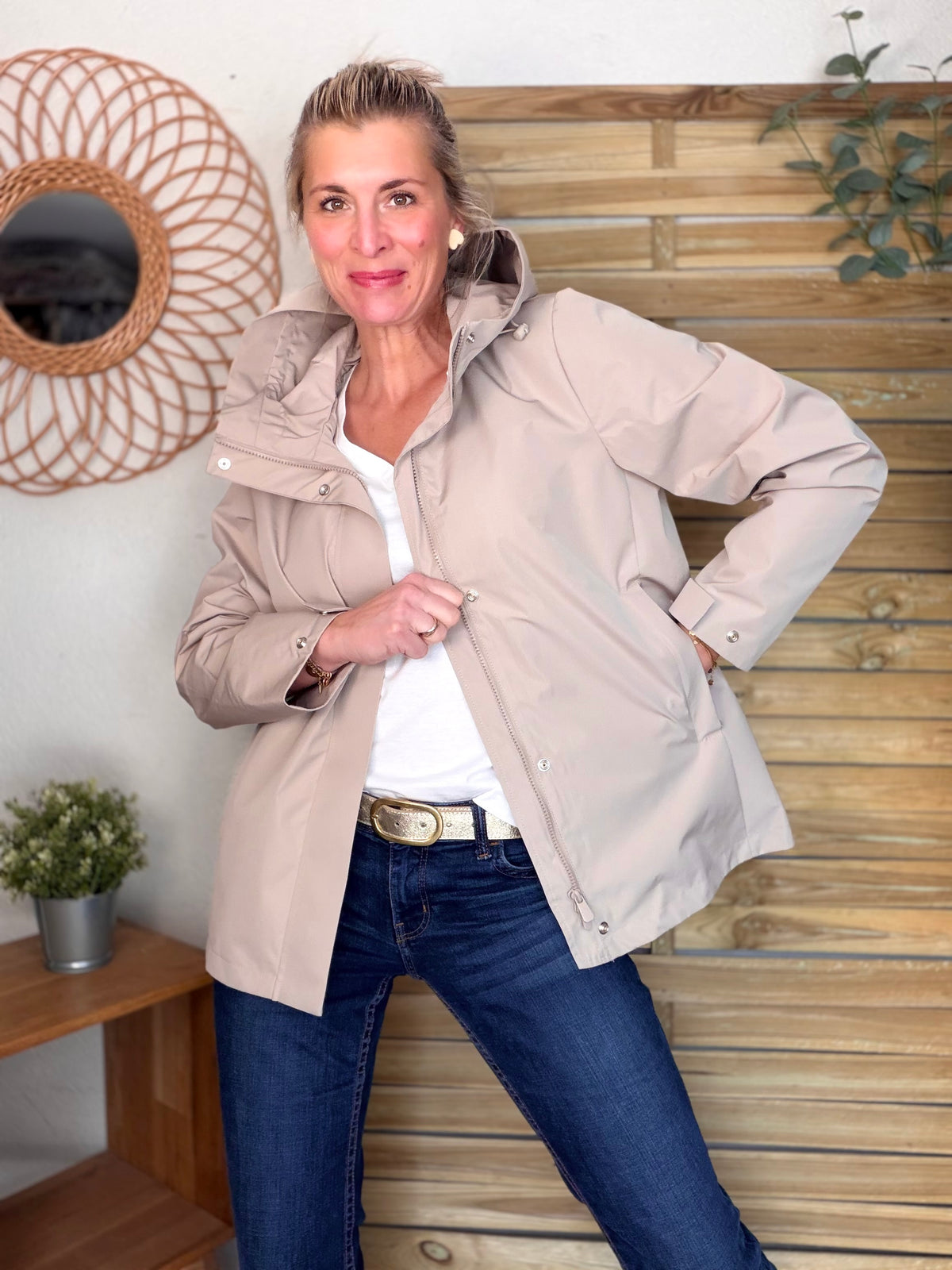 LAURA JO - Imperméable LAURENCE mi-long - Beige • DÉSTOCKAGE