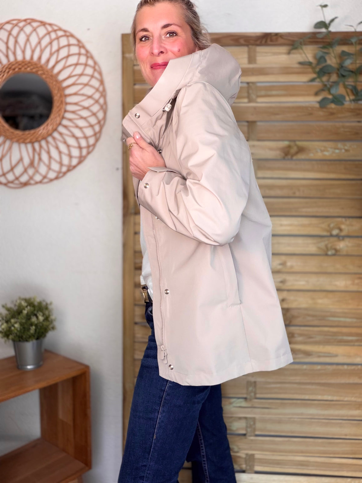 LAURA JO - Imperméable LAURENCE mi-long - Beige • DÉSTOCKAGE