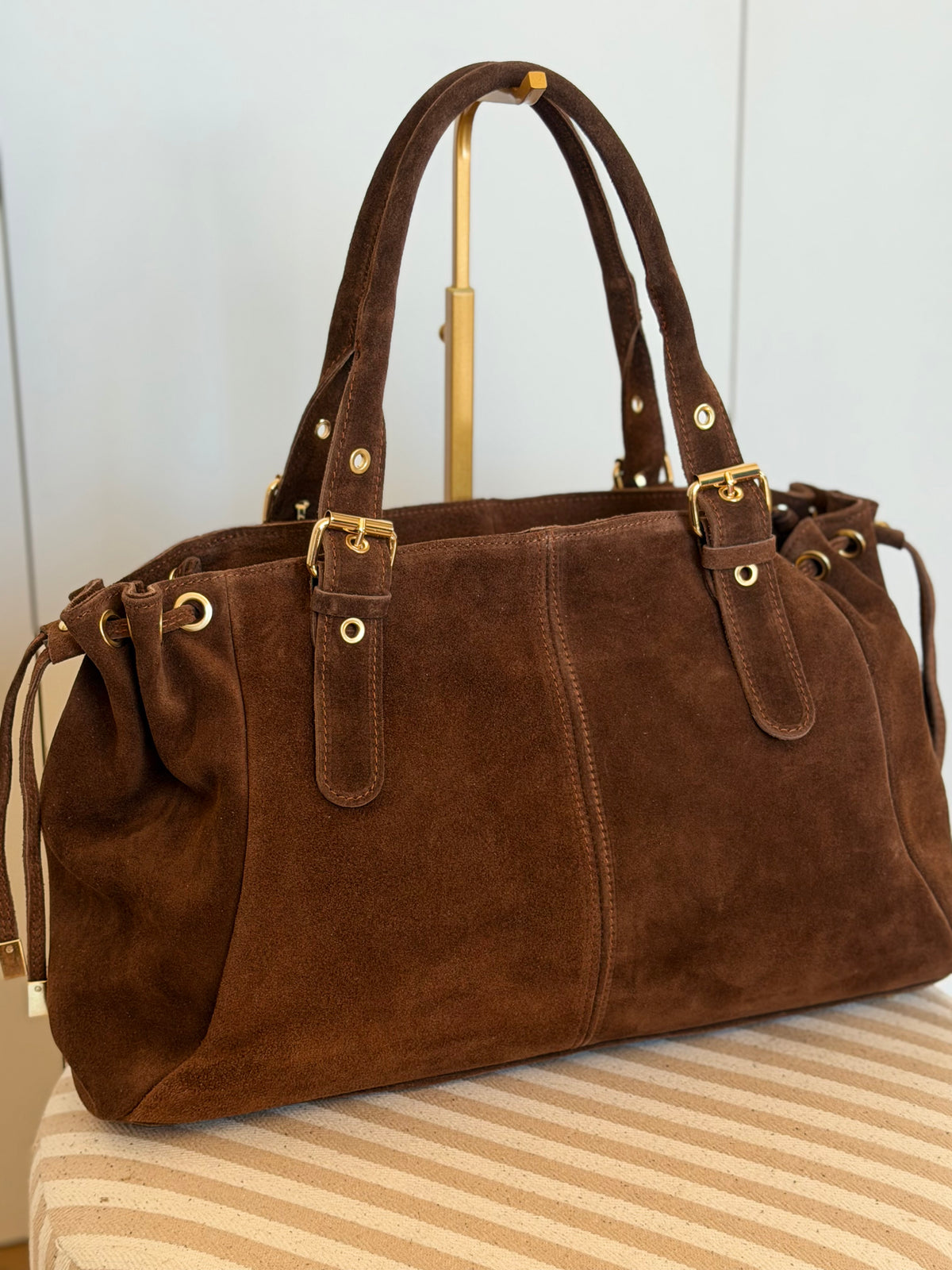Sac cabas XL en cuir daim • JASPER Café
