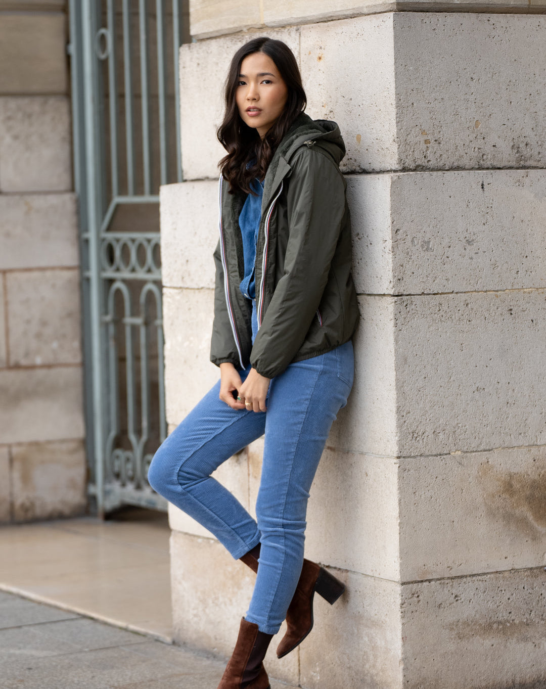 LAURA JO - Parka Imperméable LOUISE COURT fourré - Kaki